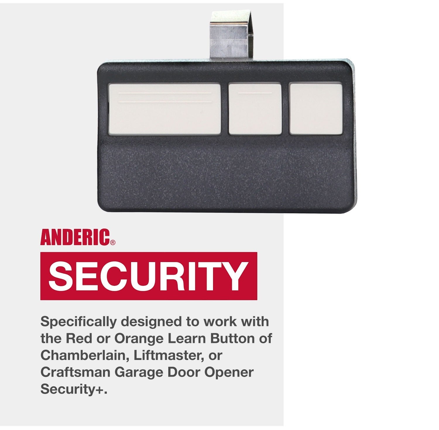 Anderic Substitute for AccessMaster 971LM / 91LM 1-Button vizor 390MHz Garage Door Opener Remote Control [973LM]