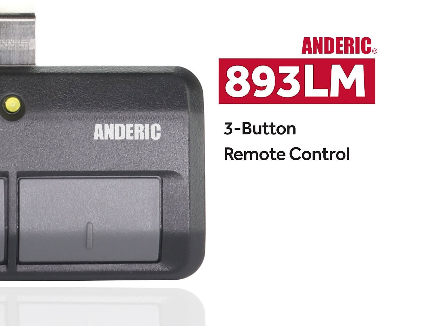 Anderic Substitute for LiftMaster 893LM 3-Button Vizor 310/315/390 MHz Garage Door Opener Remote Control [893LM]