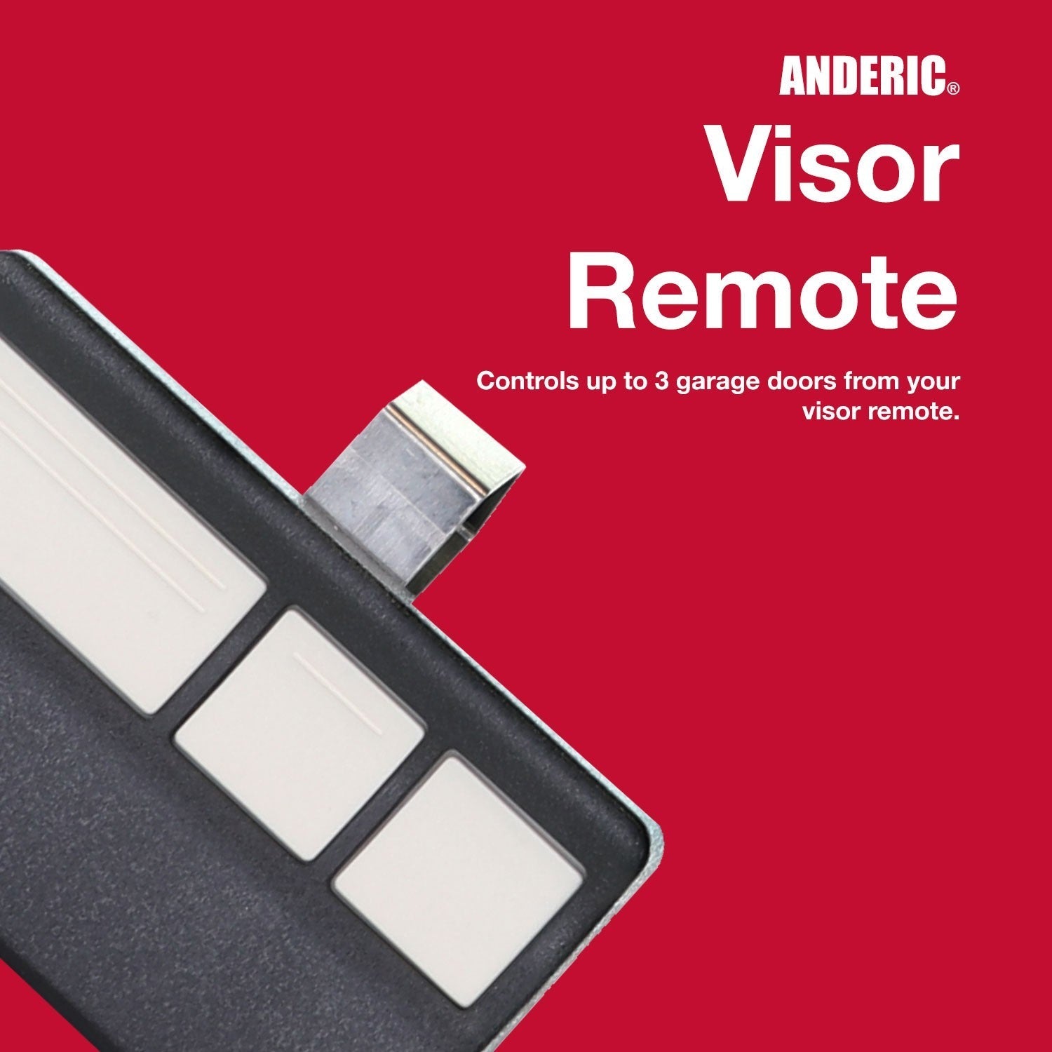 Anderic Substitute for AccessMaster 973LM 3-Button Vizor 390 MHz Garage Door Opener Remote Control [973LM]