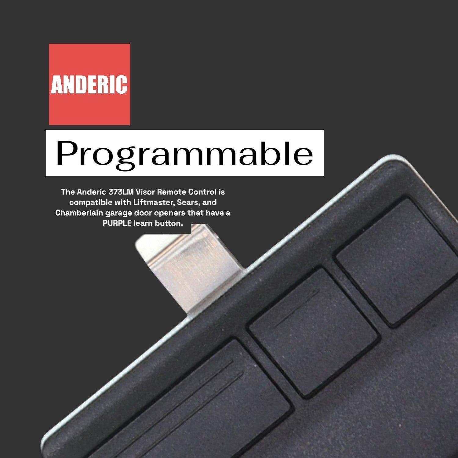 Anderic Substitute for Craftsman 139.53753 Garage Door Opener Remote Control [373LM]