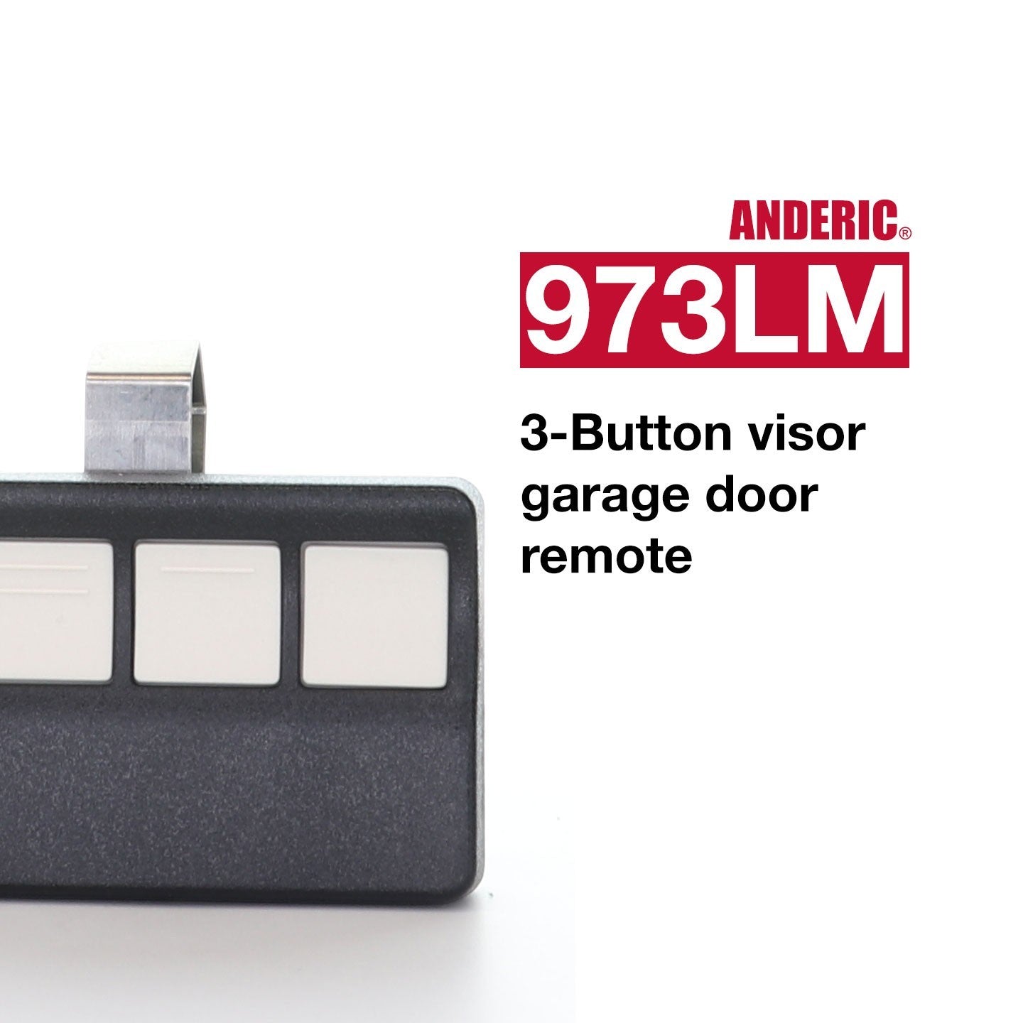 Anderic Substitute for AccessMaster 971LM / 91LM 1-Button vizor 390MHz Garage Door Opener Remote Control [973LM]