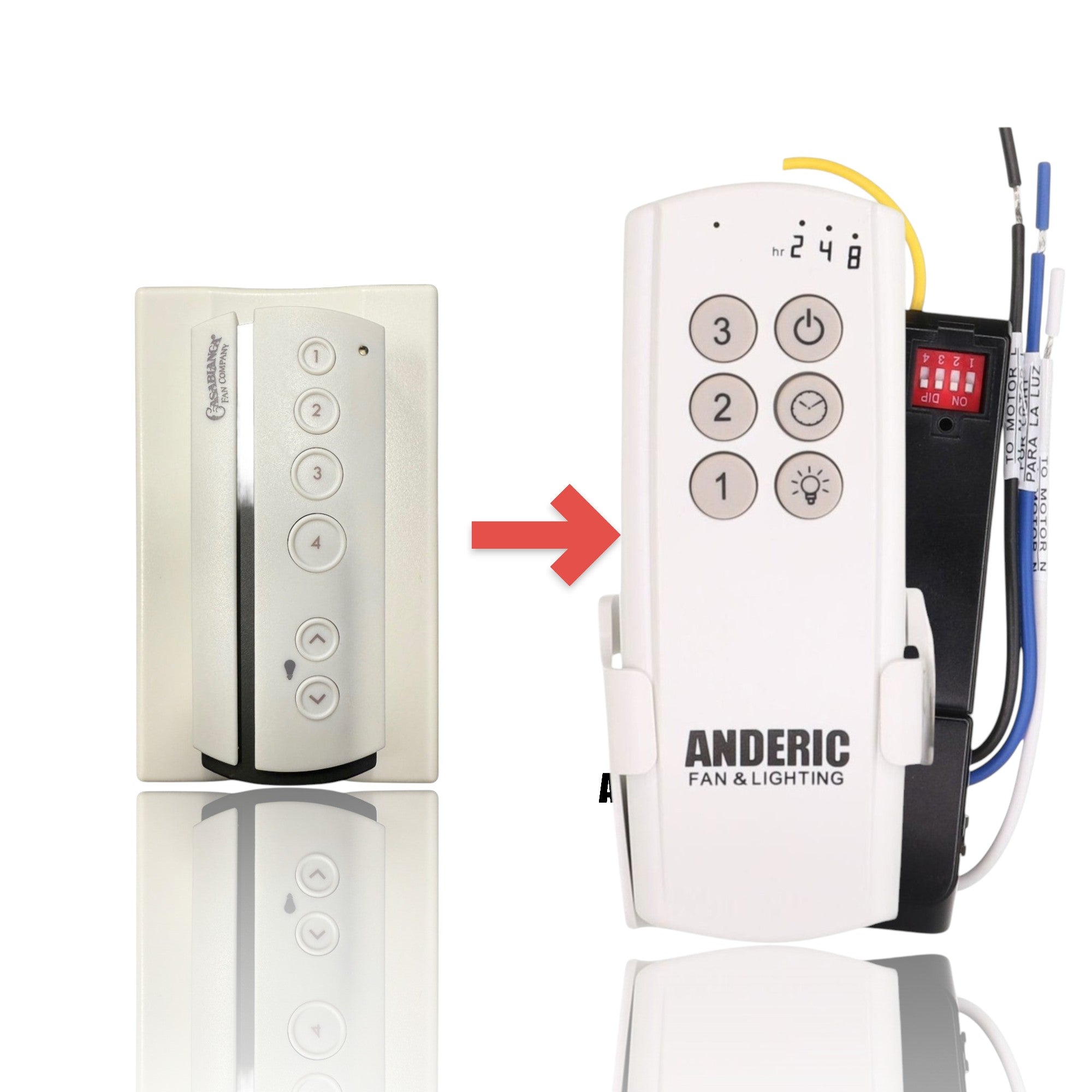 Anderic Substitute Kit for Casablanca Universal 4-Speed Ceiling Fan Remote Control Kit - 99019 [63T-AC83T-KIT]