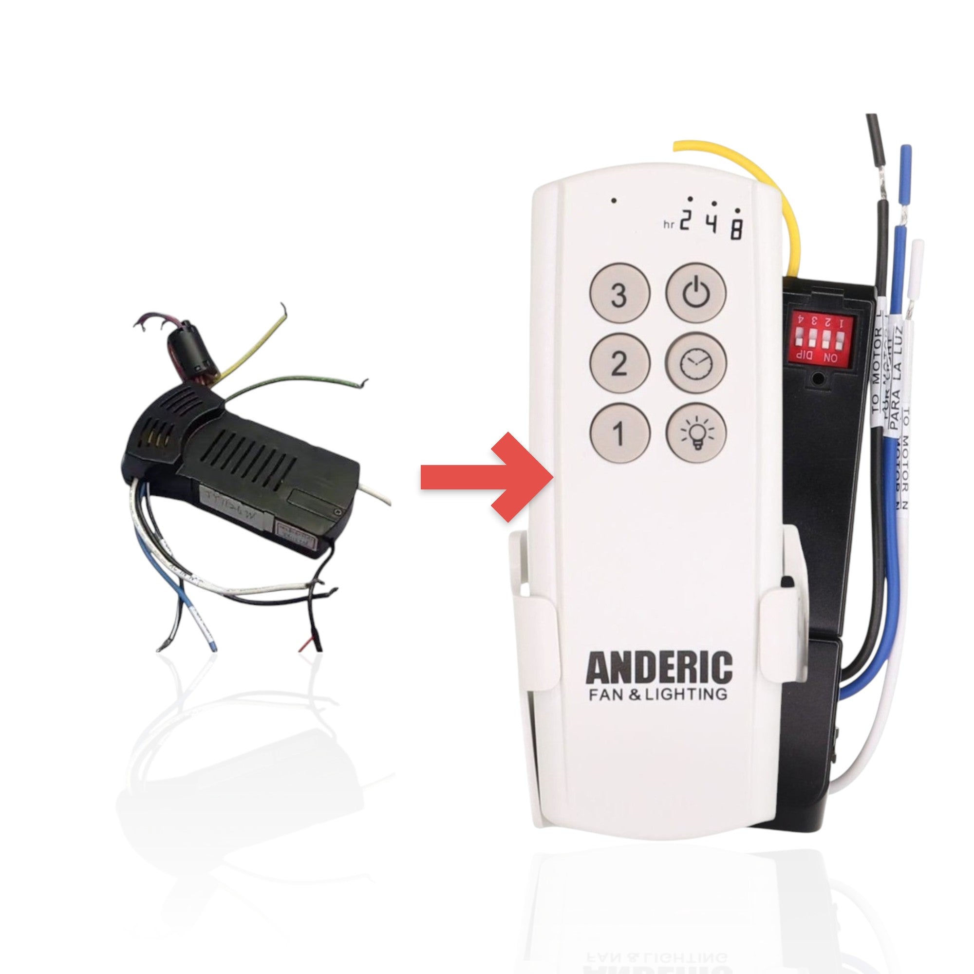 Anderic Substitute Kit for KUJCE10718 Ceiling Fan Receiver [63T-AC83T-KIT]