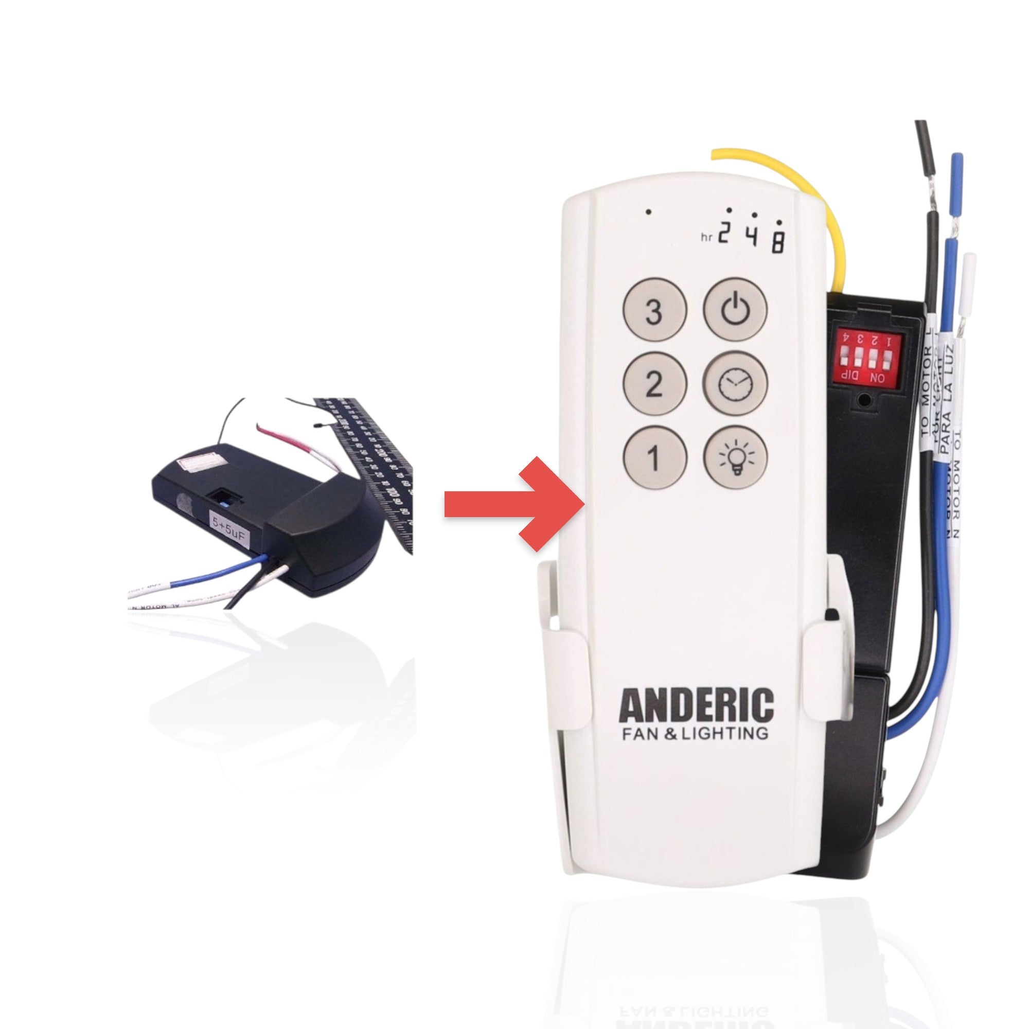 Anderic Substitute Kit for KUJCE10201 Ceiling Fan Receiver [63T-AC83T-KIT]