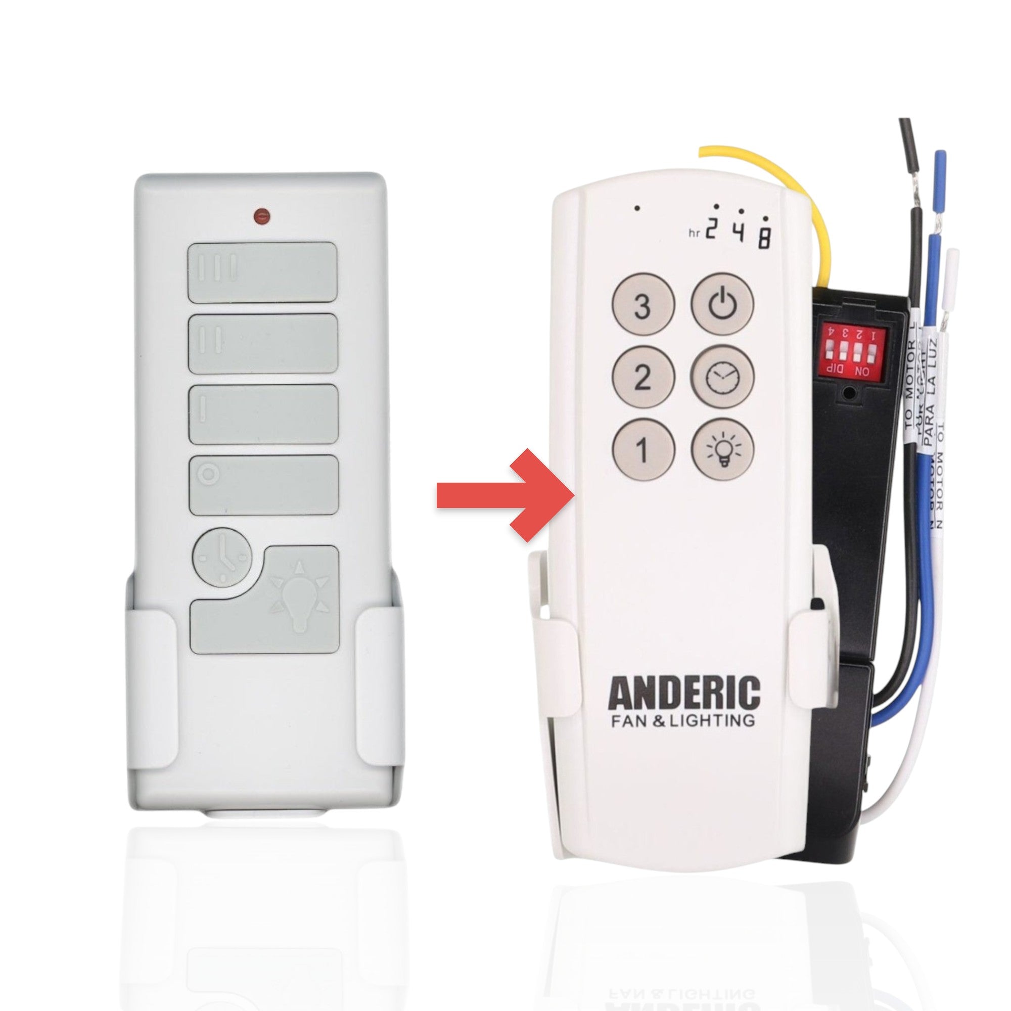 Anderic Substitute Kit for Harbor Breeze MR140B 40837 Ceiling Fan Remote Control [63T-AC83T-KIT]