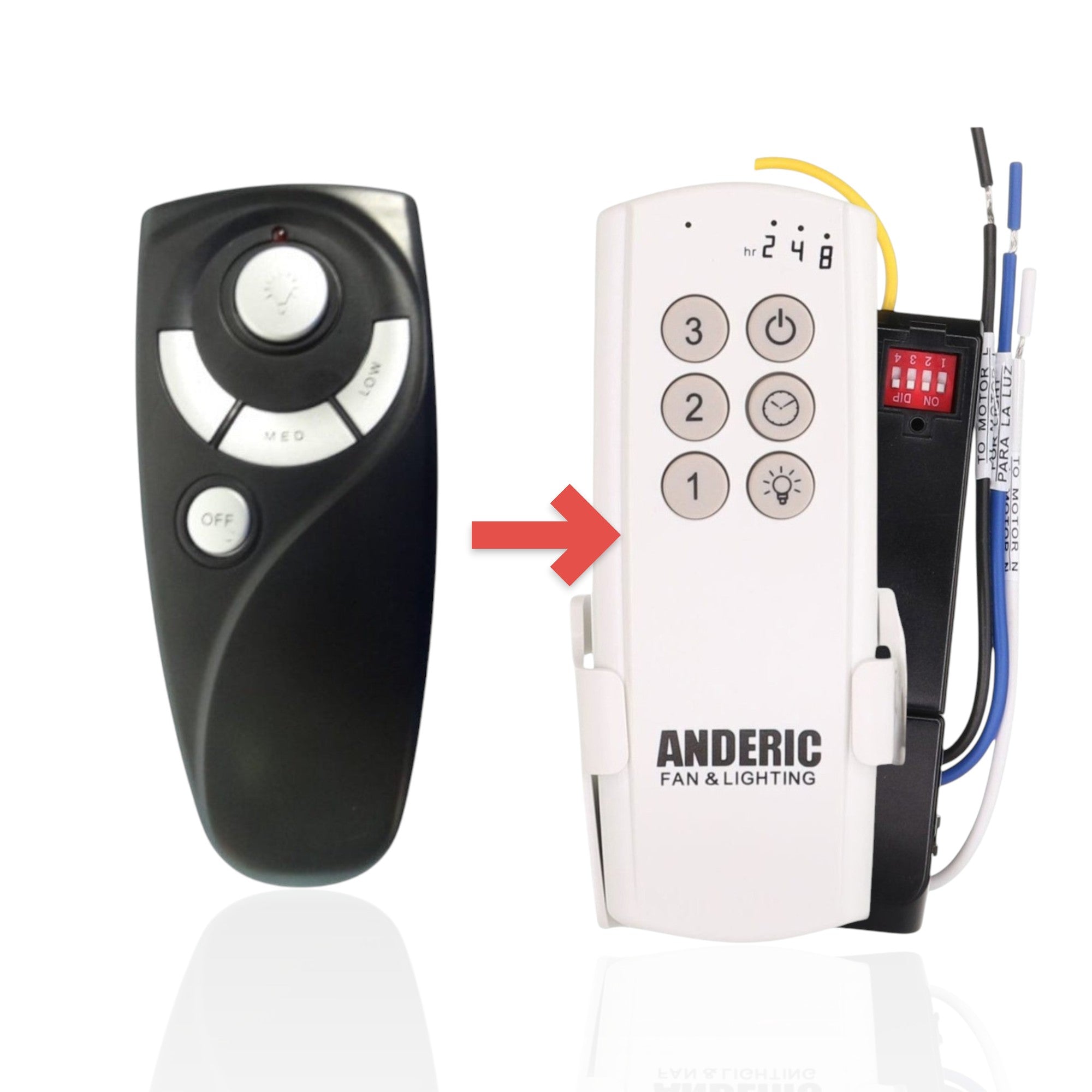 Anderic Substitute Kit for DL6101T Ceiling Fan Remote Control [63T-AC83T-KIT]