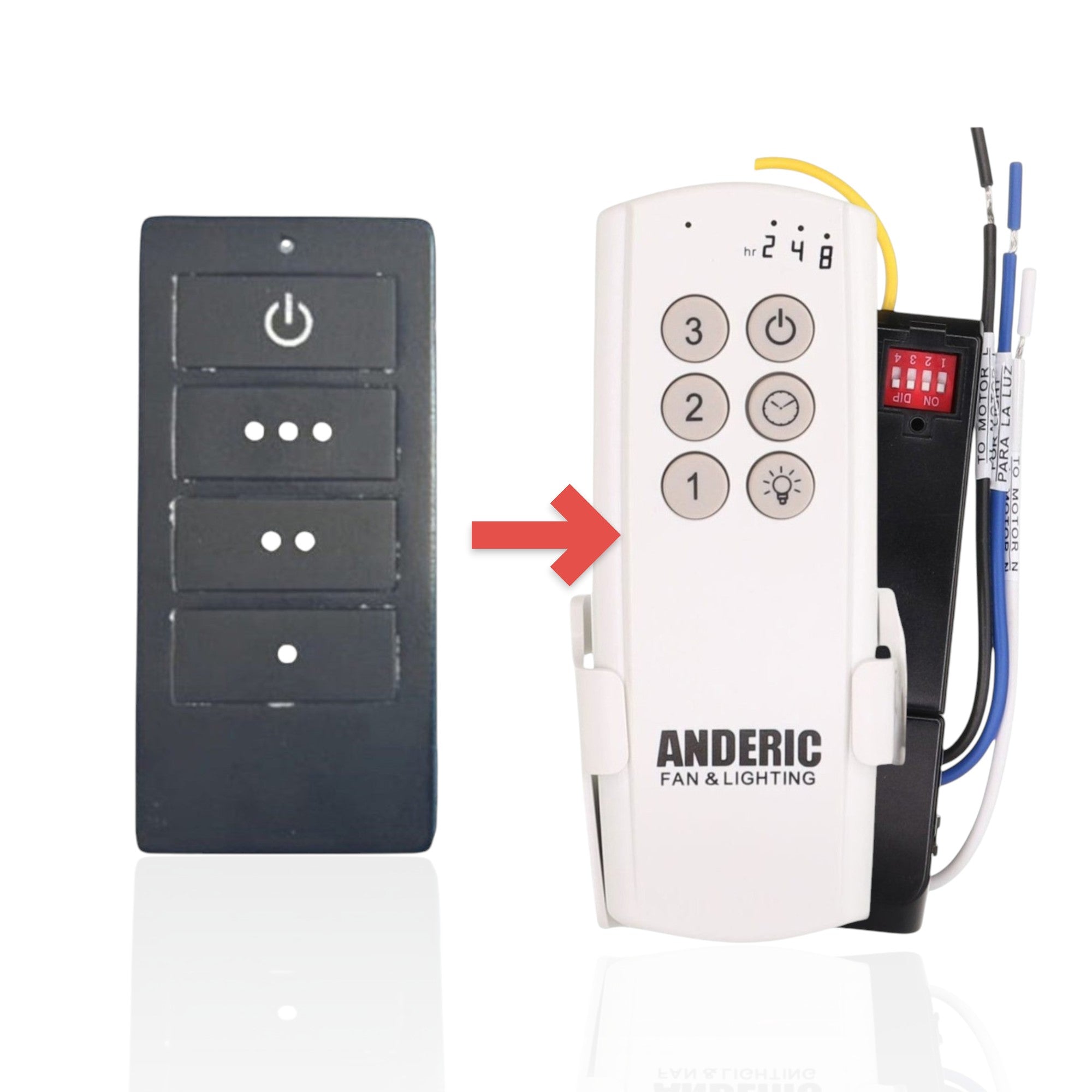 Anderic Substitute Kit for Home Decorators Collection TRA048G1M Ceiling Fan Remote Control [63T-AC83T-KIT]