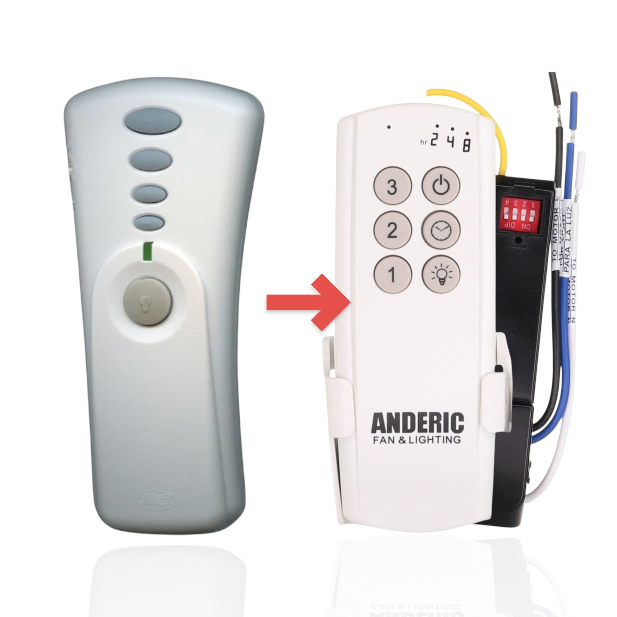 Anderic Substitute Kit for Hunter 27185-060 Ceiling Fan Remote Control Kit [63T-AC83T-KIT]
