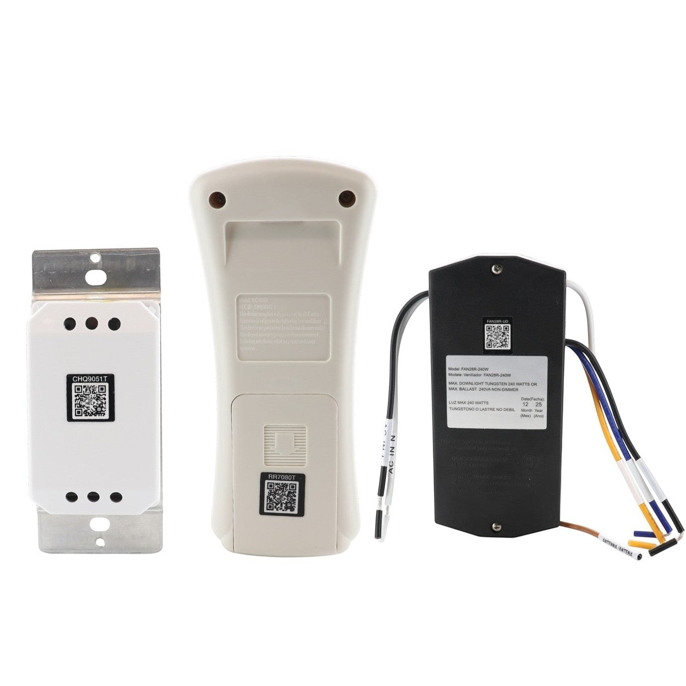 Anderic Substitute for Craftmade UC7224T Ceiling Fan Remote Control [UNVWALLKIT001]