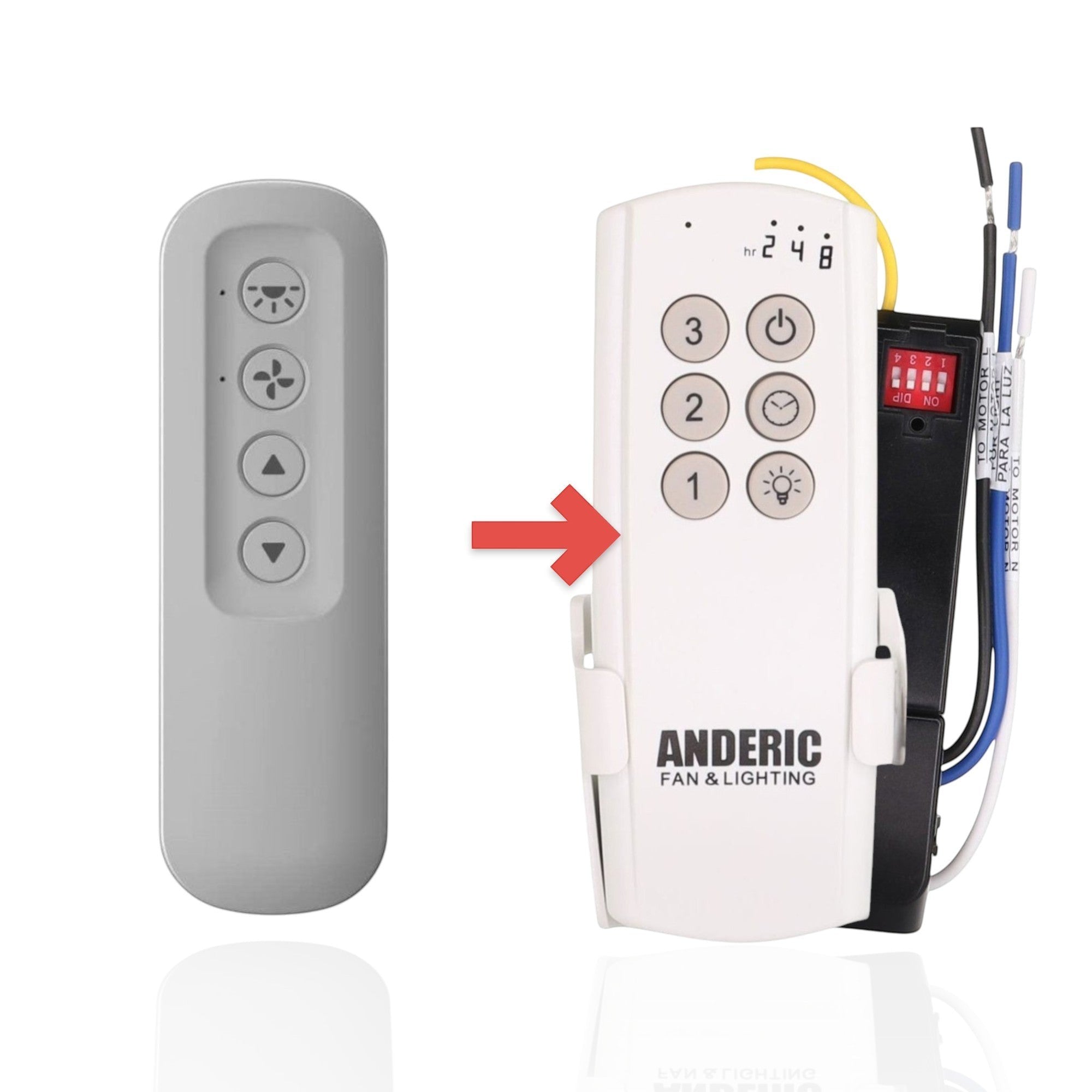 Anderic Substitute Kit for Hunter 99770 3 Speed Universal Ceiling Fan Remote Control Kit [63T-AC83T-KIT]