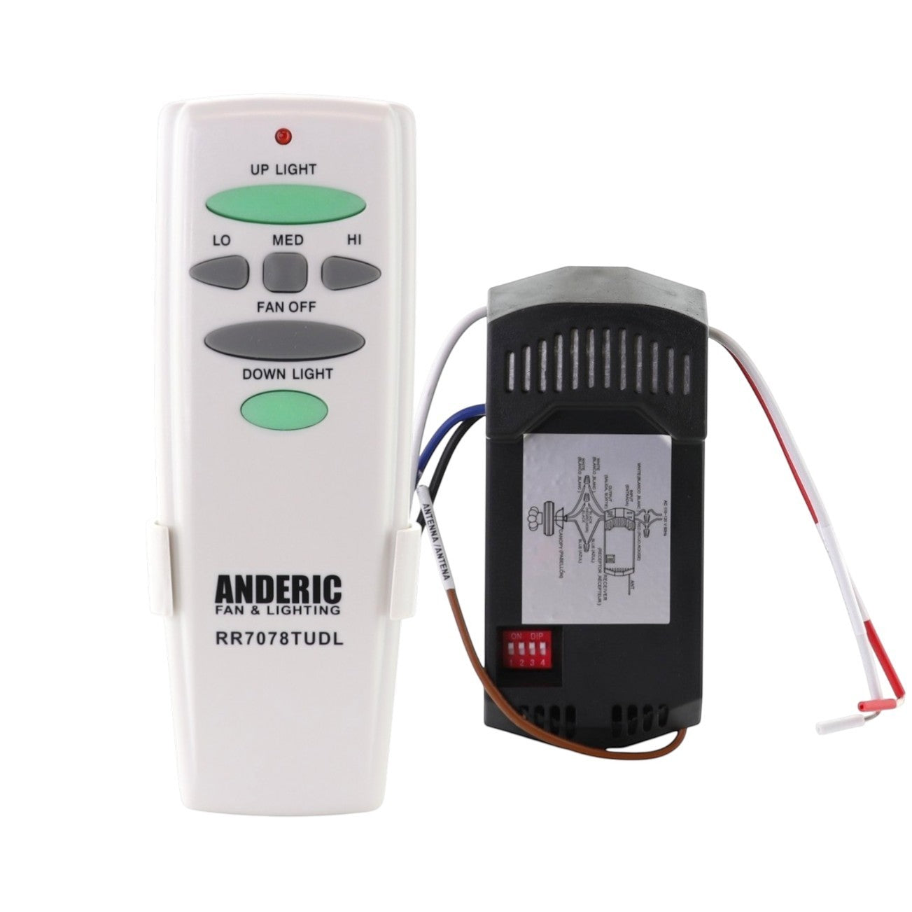 Anderic Substitute for Home Decorators Collection UC7222TUDL Ceiling Fan Remote Control [RR7078TUDLKIT]
