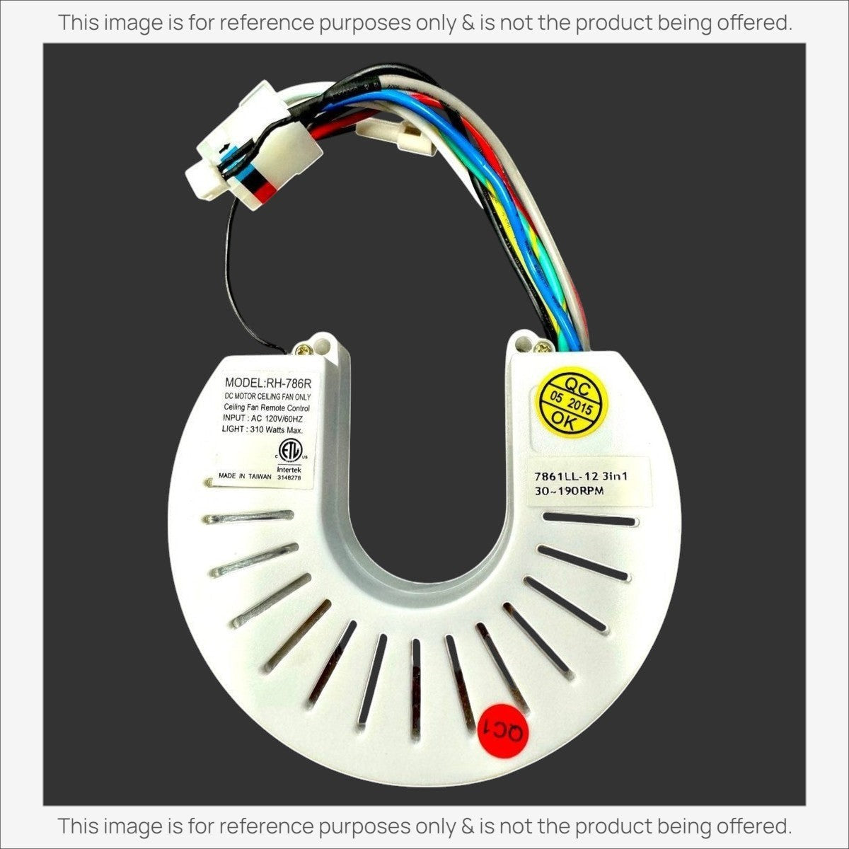 Anderic Substitute for Kichler RH-786R 7861LL-12 72in Q8900 Ceiling Fan Receiver [RH786R/RR787T-KIT]