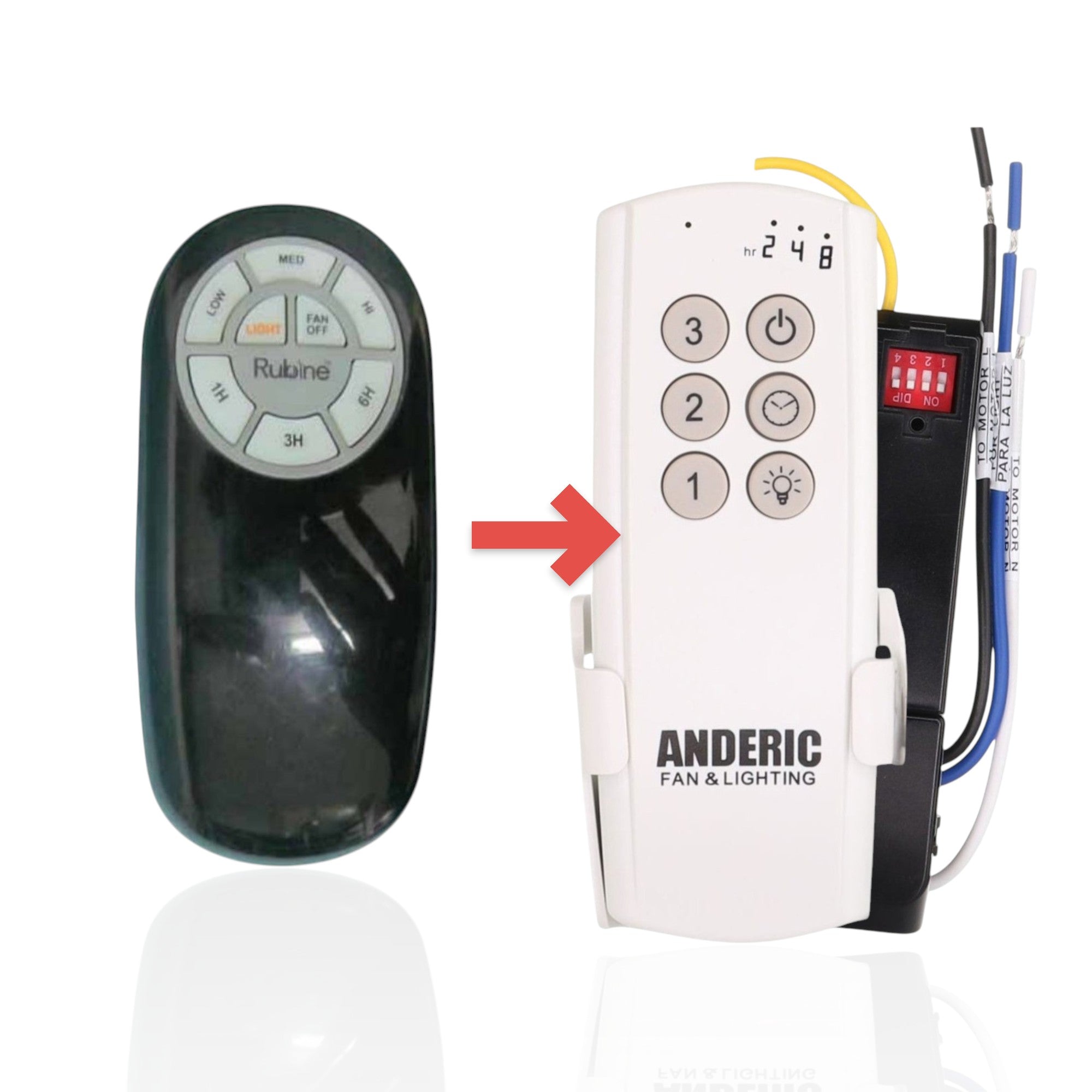 Anderic Substitute Kit for DL4110T Ceiling Fan Remote Control [63T-AC83T-KIT]