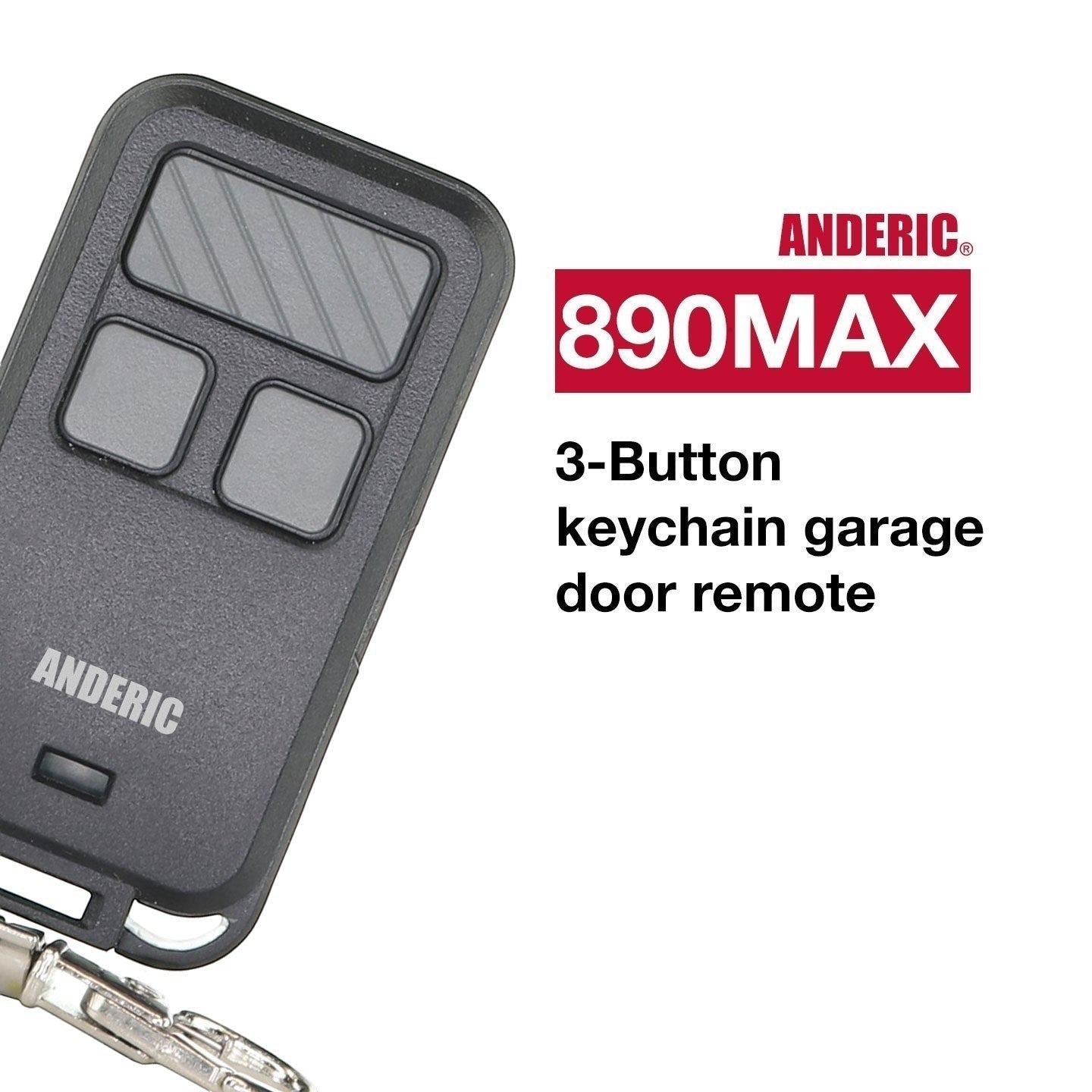 Anderic Substitute for Genie GICTD-3 3-Button keychain 315/390MHz Garage Door Opener Remote Control [890MAX]