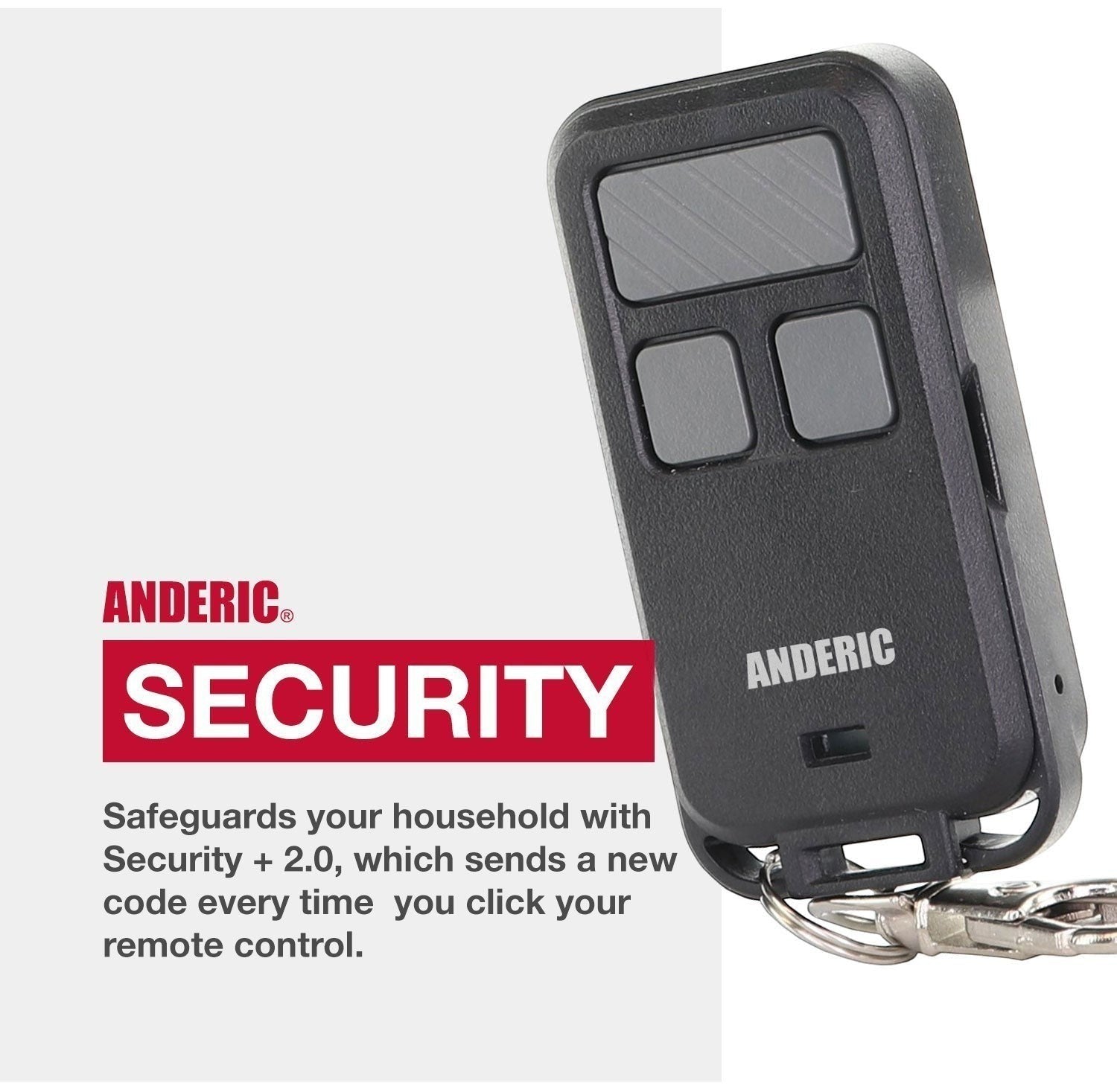 Anderic Substitute for LiftMaster 370LM 3-Button keychain 315 MHz Garage Door Opener Remote Control [890MAX]