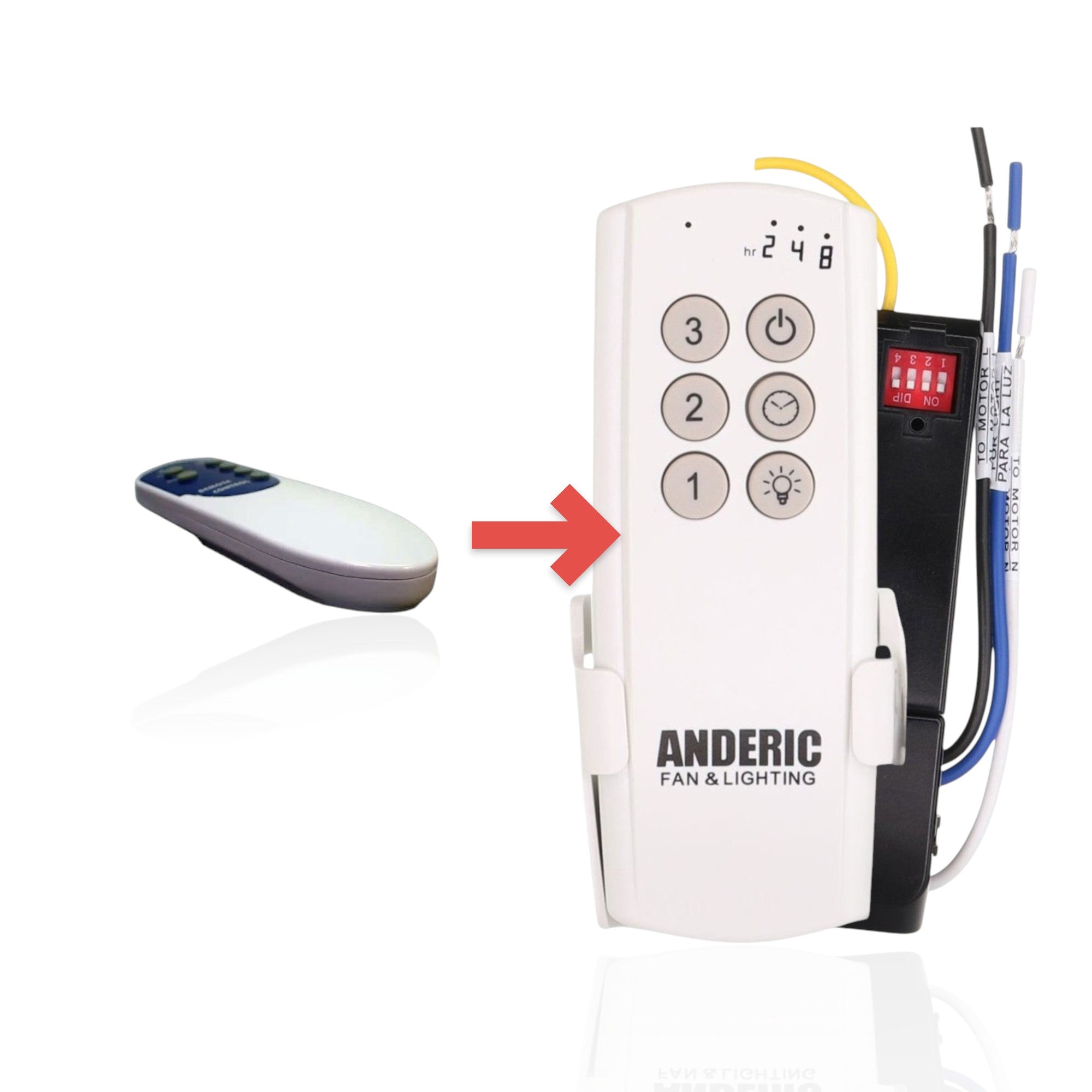 Anderic Substitute Kit for KUJCE10720 Ceiling Fan Remote Control [63T-AC83T-KIT]