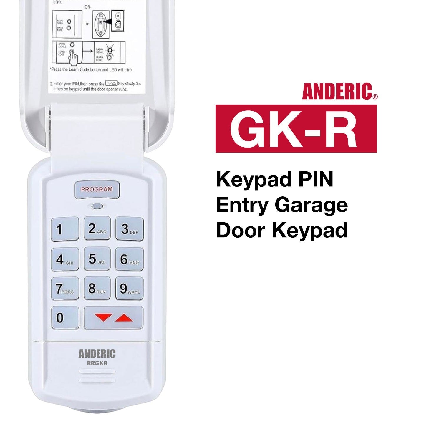 Anderic Substitute for Genie GK-R Intellicode Keypad Garage Door Opener Remote Control [GK-R]
