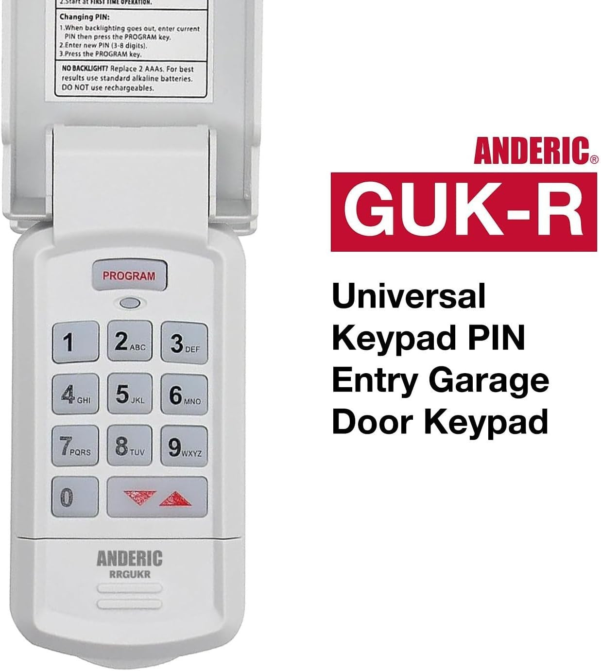 Anderic Substitute for Overhead Door OUK Universal 3-Door Wireless Keypad Wall Console with DIP and Learn Garage Door Opener Remote Control [GUK-R]