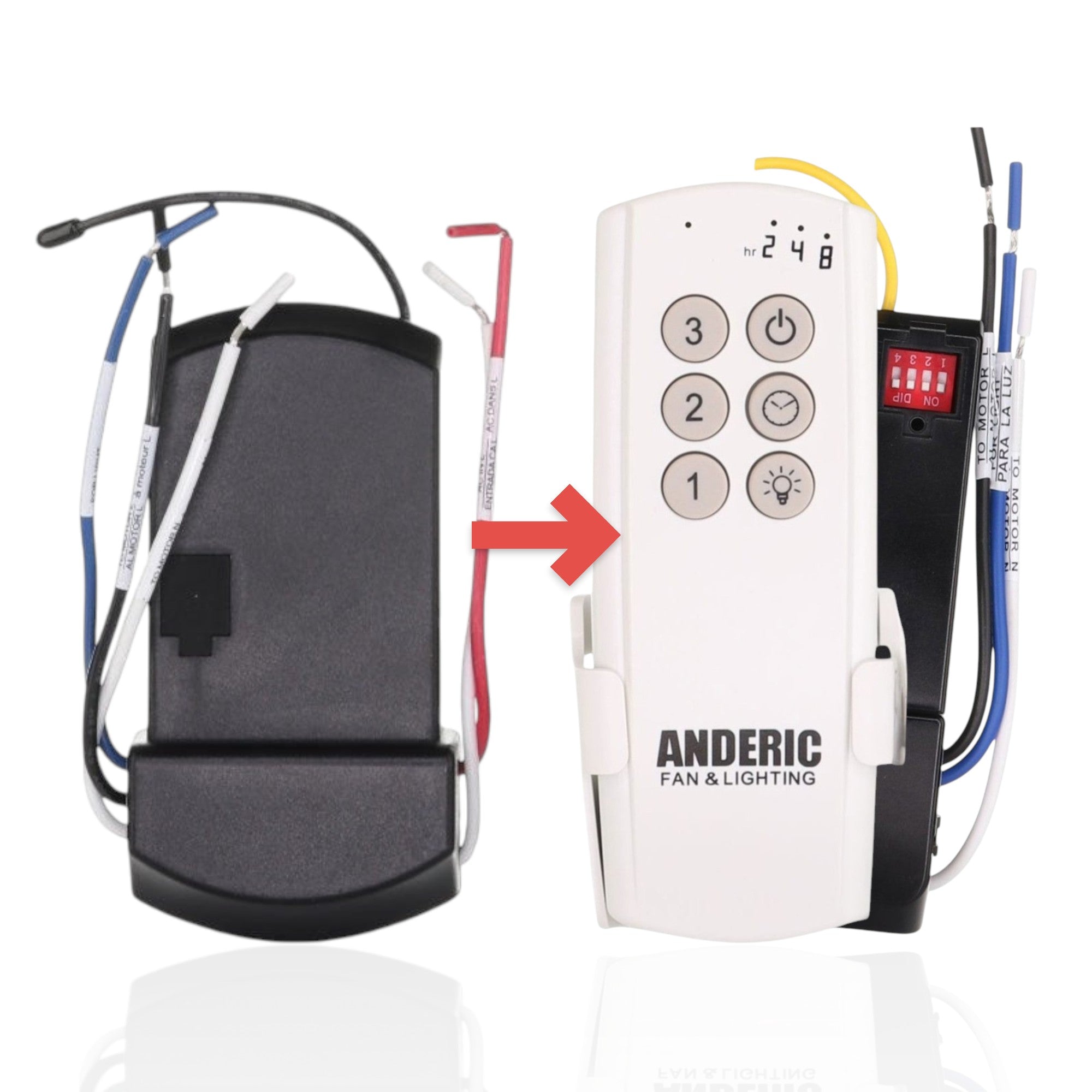 Anderic Substitute Kit for Hampton Bay MR181A-3 Ceiling Fan Receiver [63T-AC83T-KIT]