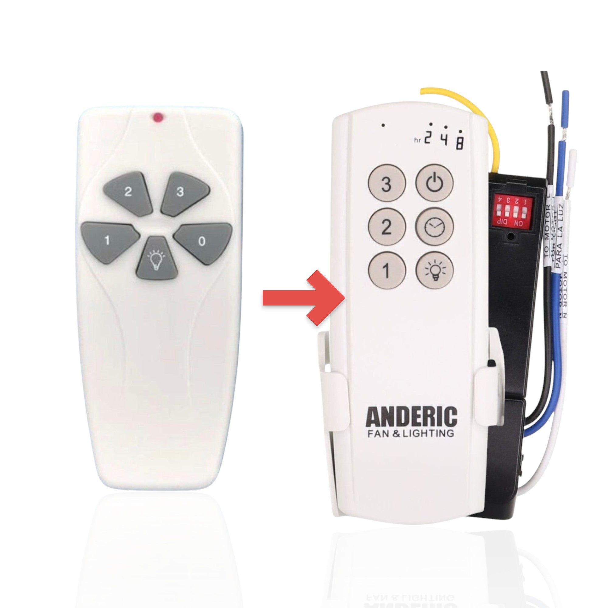 Anderic Substitute Kit for Harbor Breeze 2AQZU-18025 Ceiling Fan Remote Control [63T-AC83T-KIT]