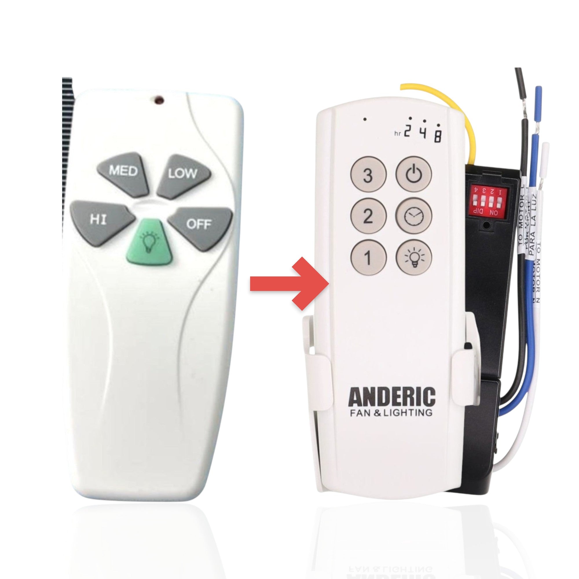 Anderic Substitute Kit for Harbor Breeze 2AQZU-18032 Ceiling Fan Remote Control [63T-AC83T-KIT]
