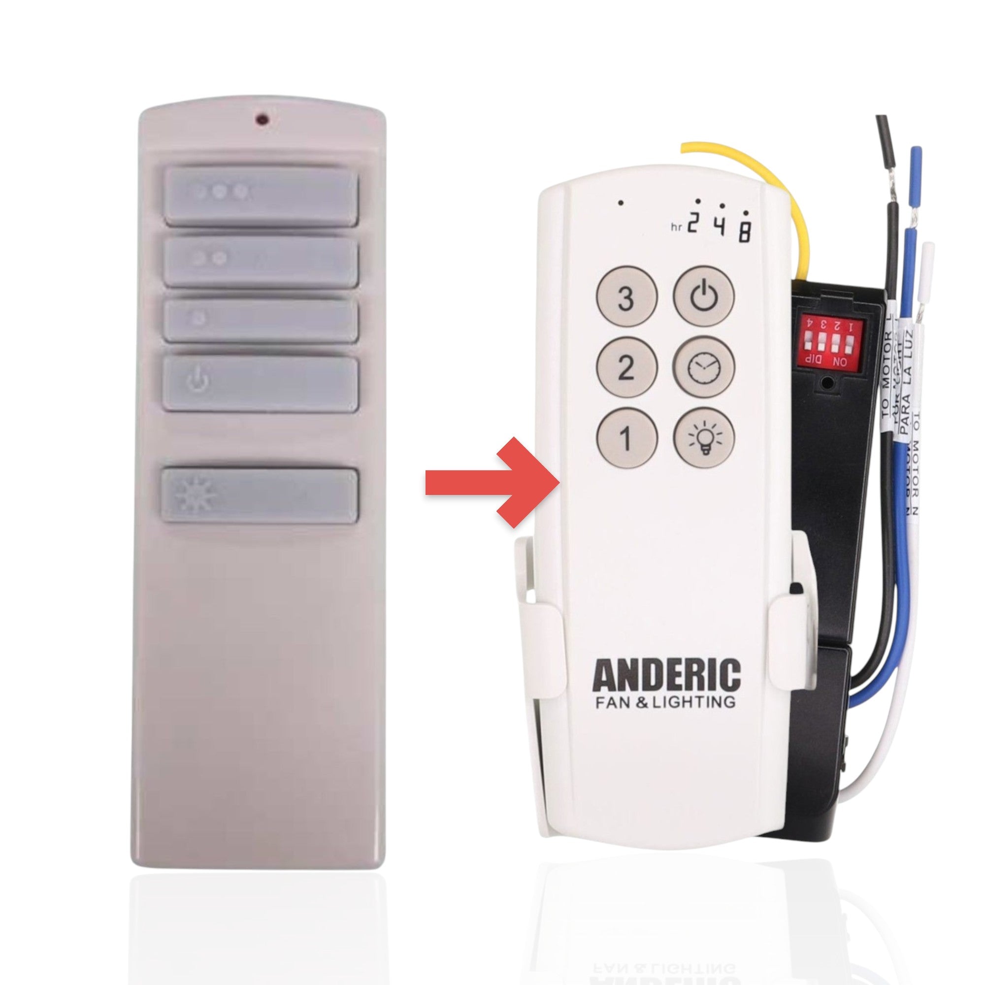 Anderic Substitute Kit for Harbor Breeze ZJF-RT01A Ceiling Fan Remote Control [63T-AC83T-KIT]