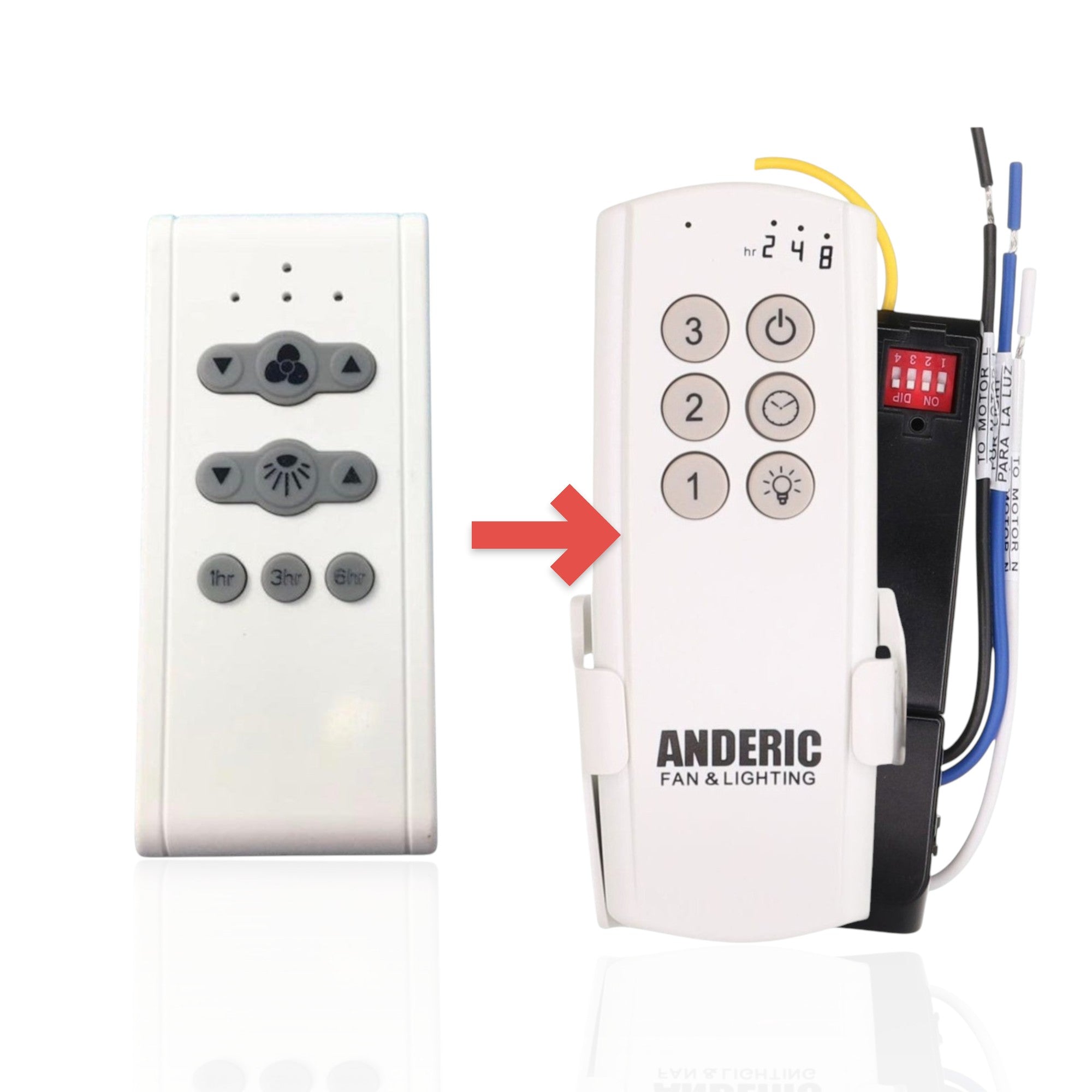 Anderic Substitute Kit for Harbor Breeze 2AQZU-18030 Ceiling Fan Remote Control [63T-AC83T-KIT]