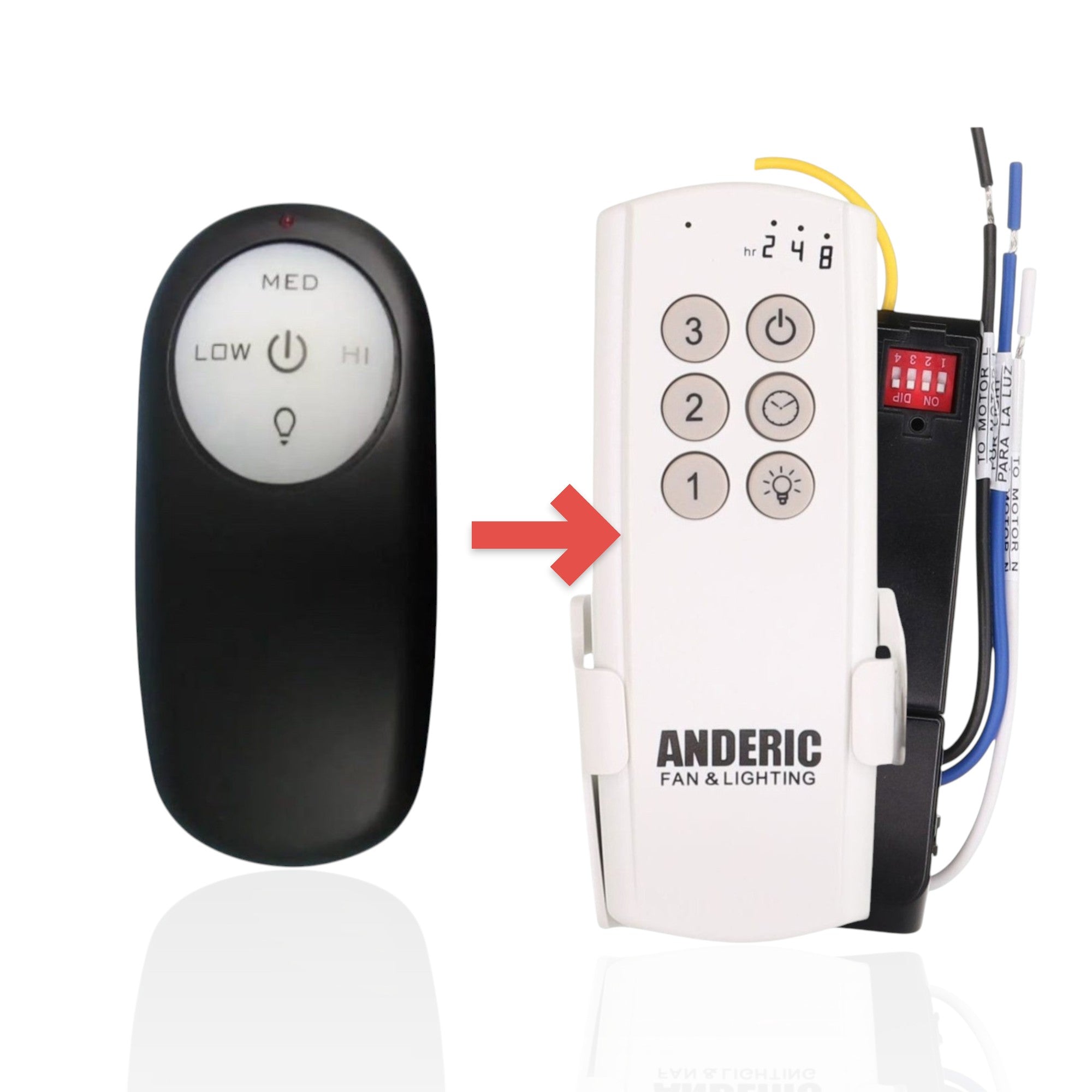 Anderic Substitute Kit for Harbor Breeze DL4112T Ceiling Fan Remote Control [63T-AC83T-KIT]