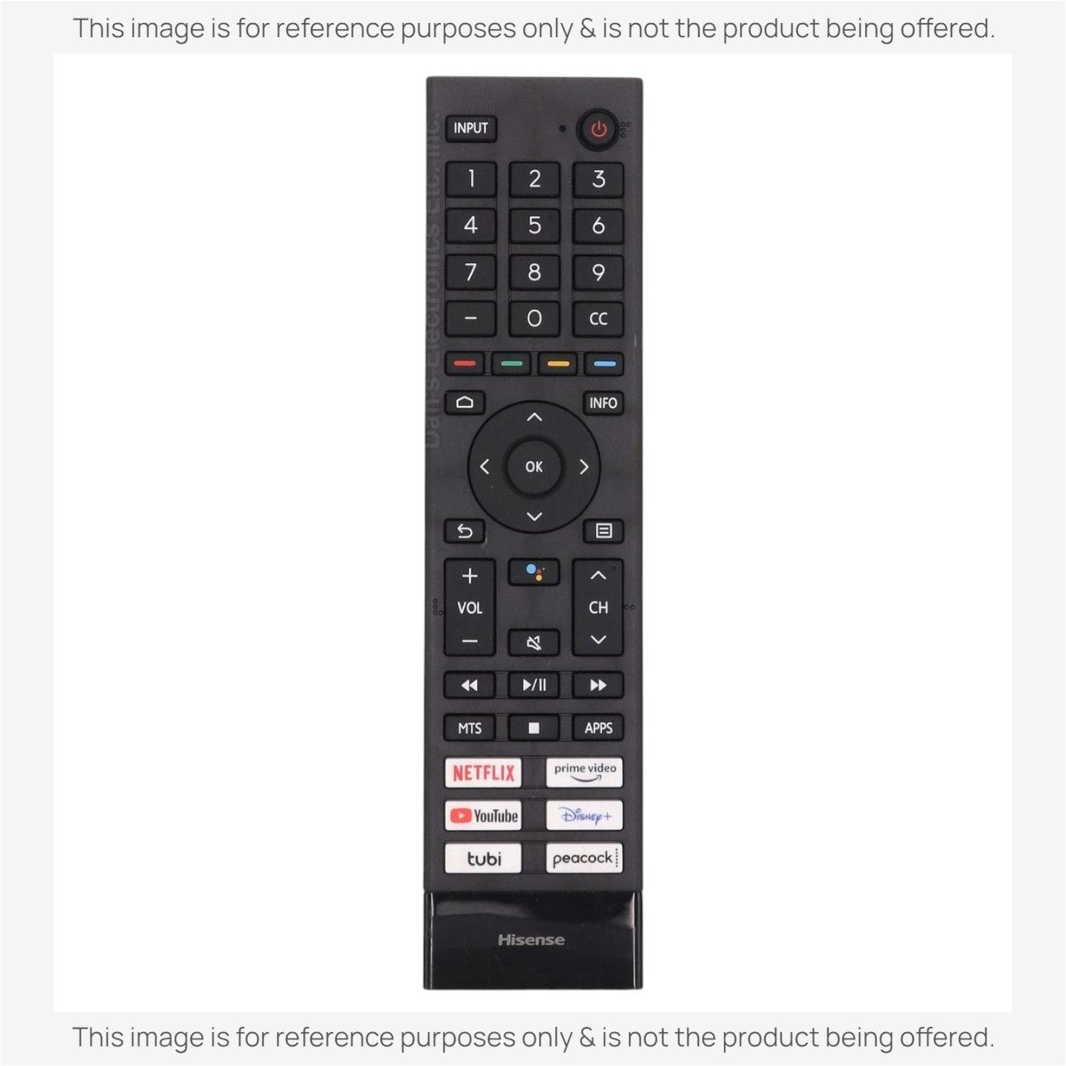 Hisense Substitute for ERF3J80H / 285119 Google Voice TV Remote Control  [ERF3M90H]