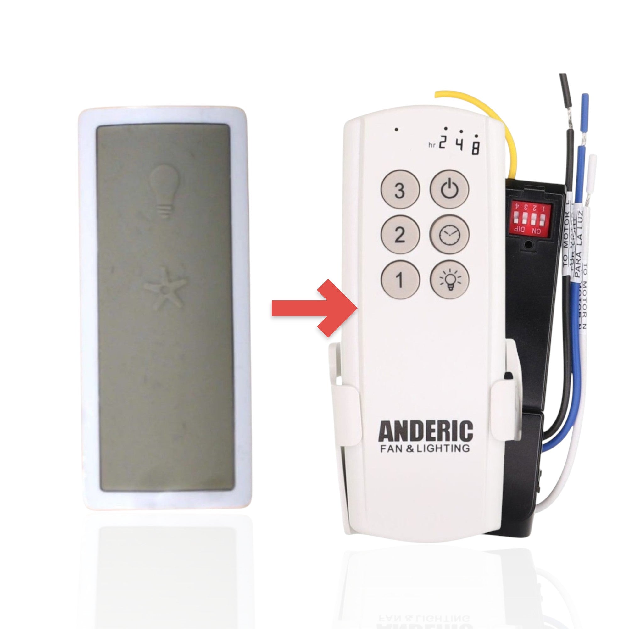 Anderic Substitute Kit for Hunter 99112 IN2TX37 Ceiling Fan Remote Control [63T-AC83T-KIT]