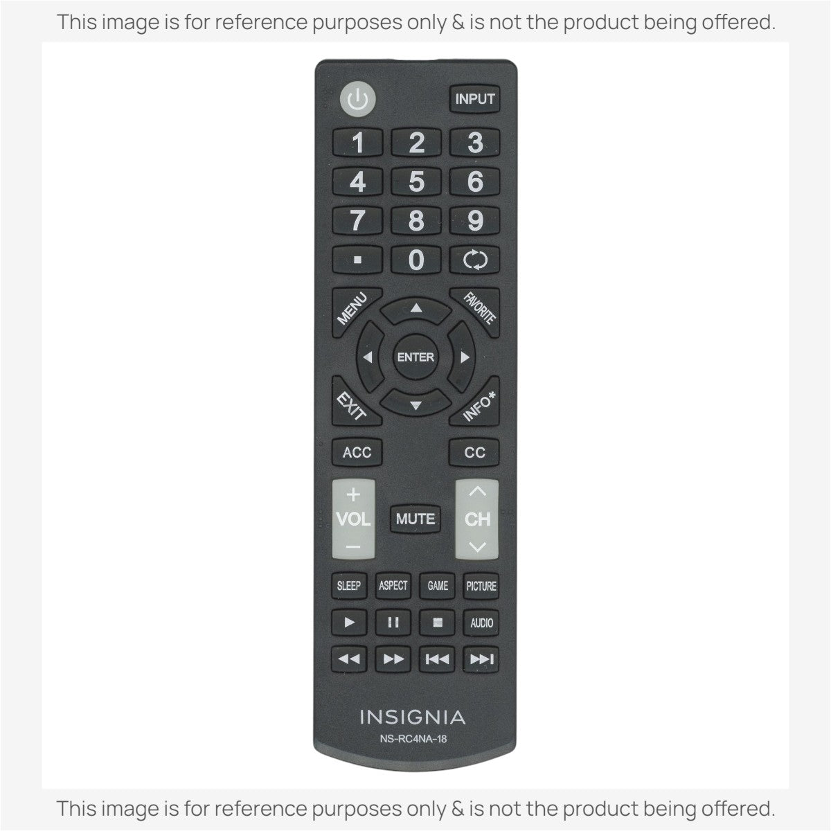 Anderic Substitute For Insignia NS-RC4NA-18 TV Remote Control - NSRC4NA18 [NSRC03A13]
