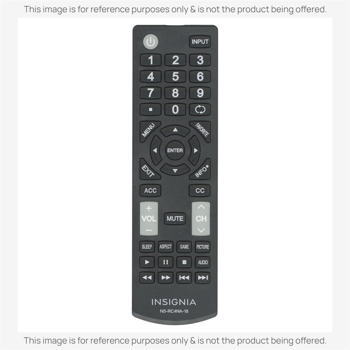 Anderic Substitute For Insignia NS-RC4NA-18 TV Remote Control - 92259800010 [NSRC03A13]