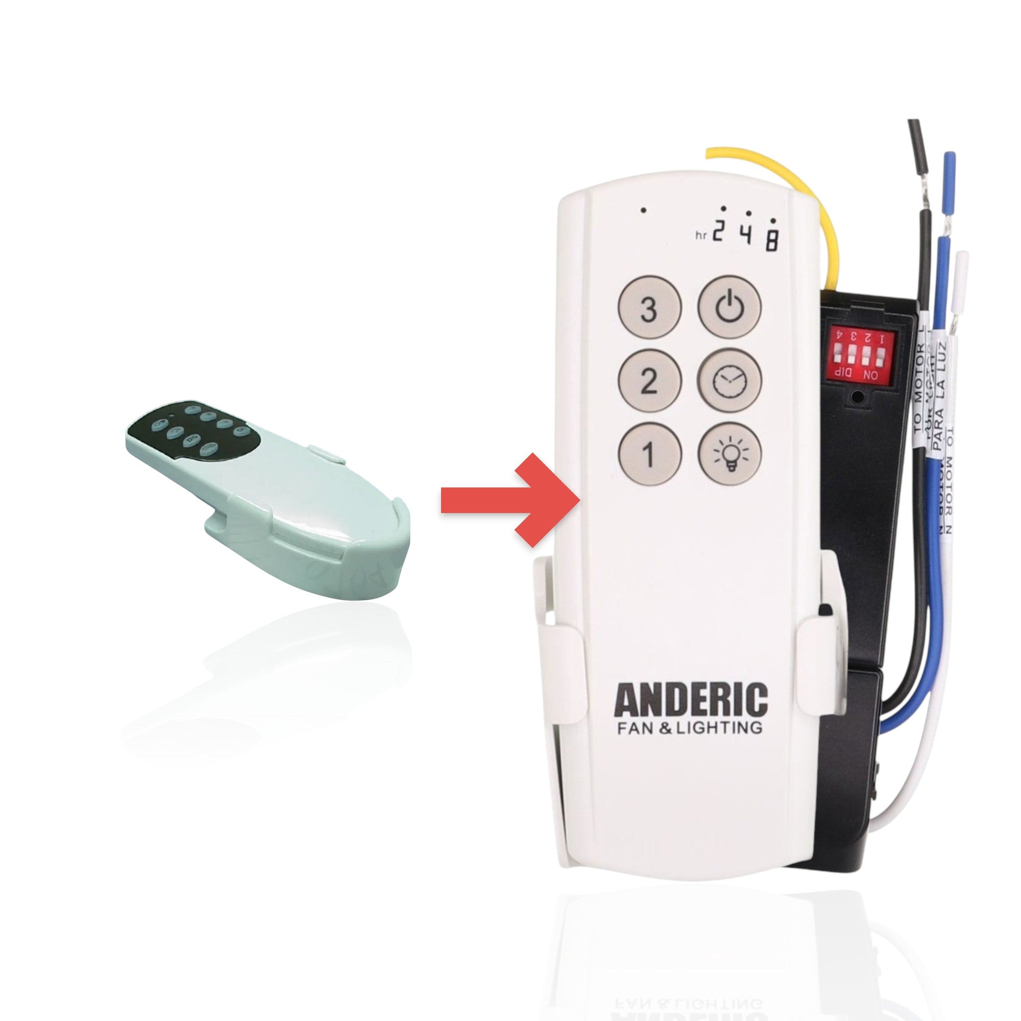 Anderic Substitute Kit for KUJ9303 Ceiling Fan Remote Control [63T-AC83T-KIT]