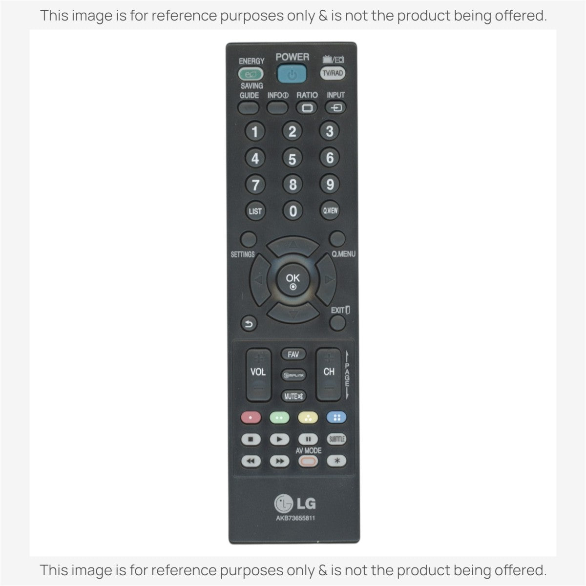 Anderic Substitute For LG AKB73655811 TV Remote Control - AKB73655811 [RR5501]
