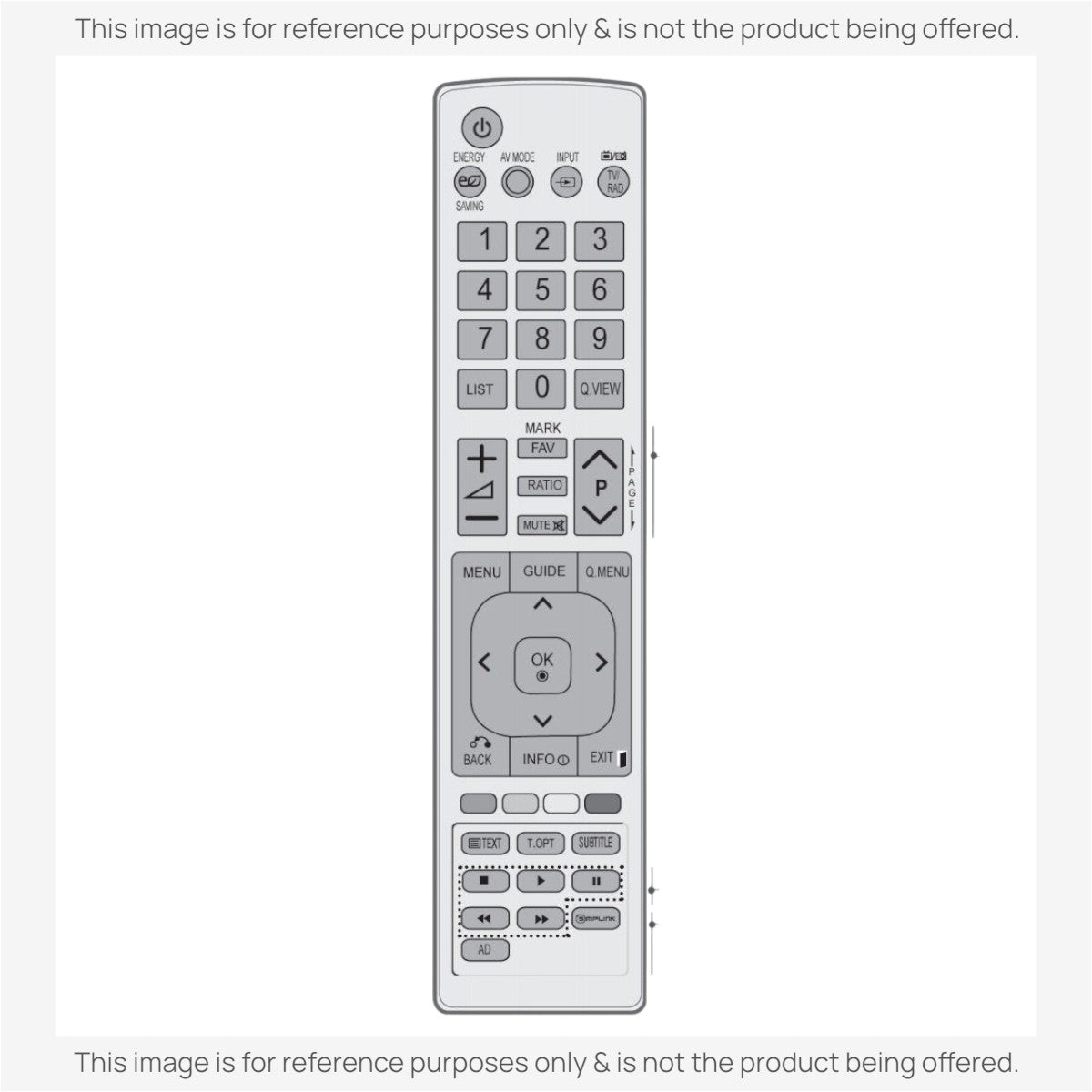 Anderic Substitute For LG 2352272OH TV Remote Control [RR5501]