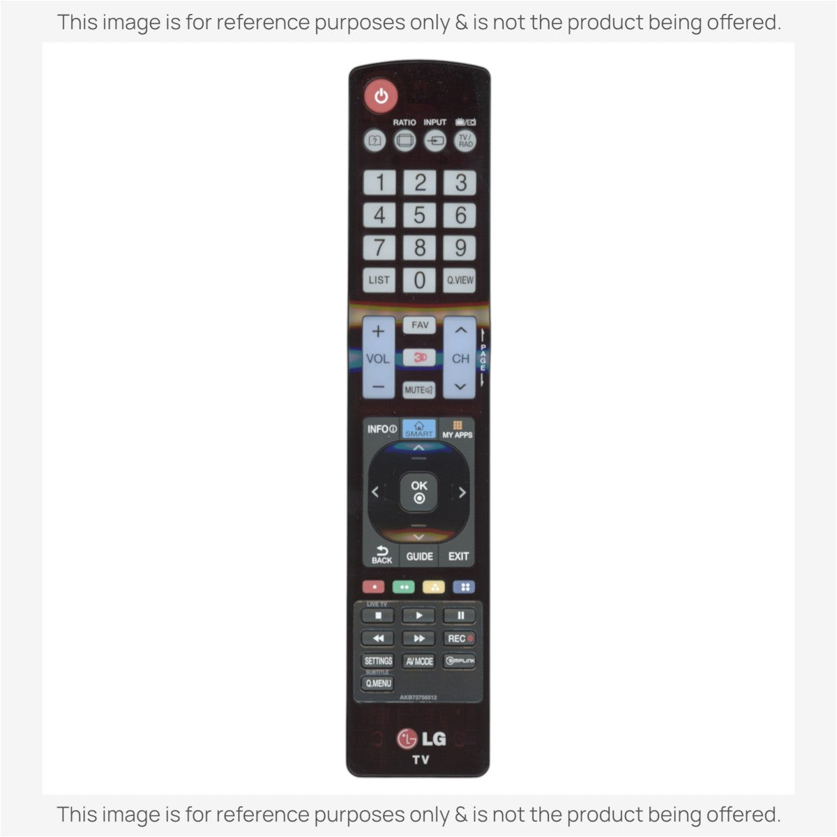 Anderic Substitute For LG AKB73756512 TV Remote Control [RR5501]