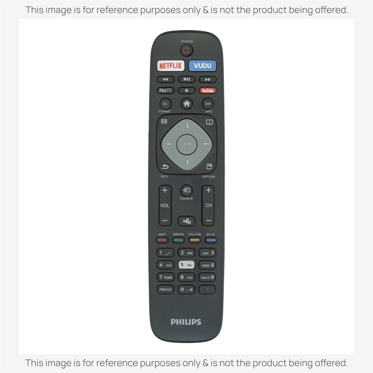 Anderic Substitute for Philips NH500UP Smart TV Remote Control NH500UW [URMT41JHG003]