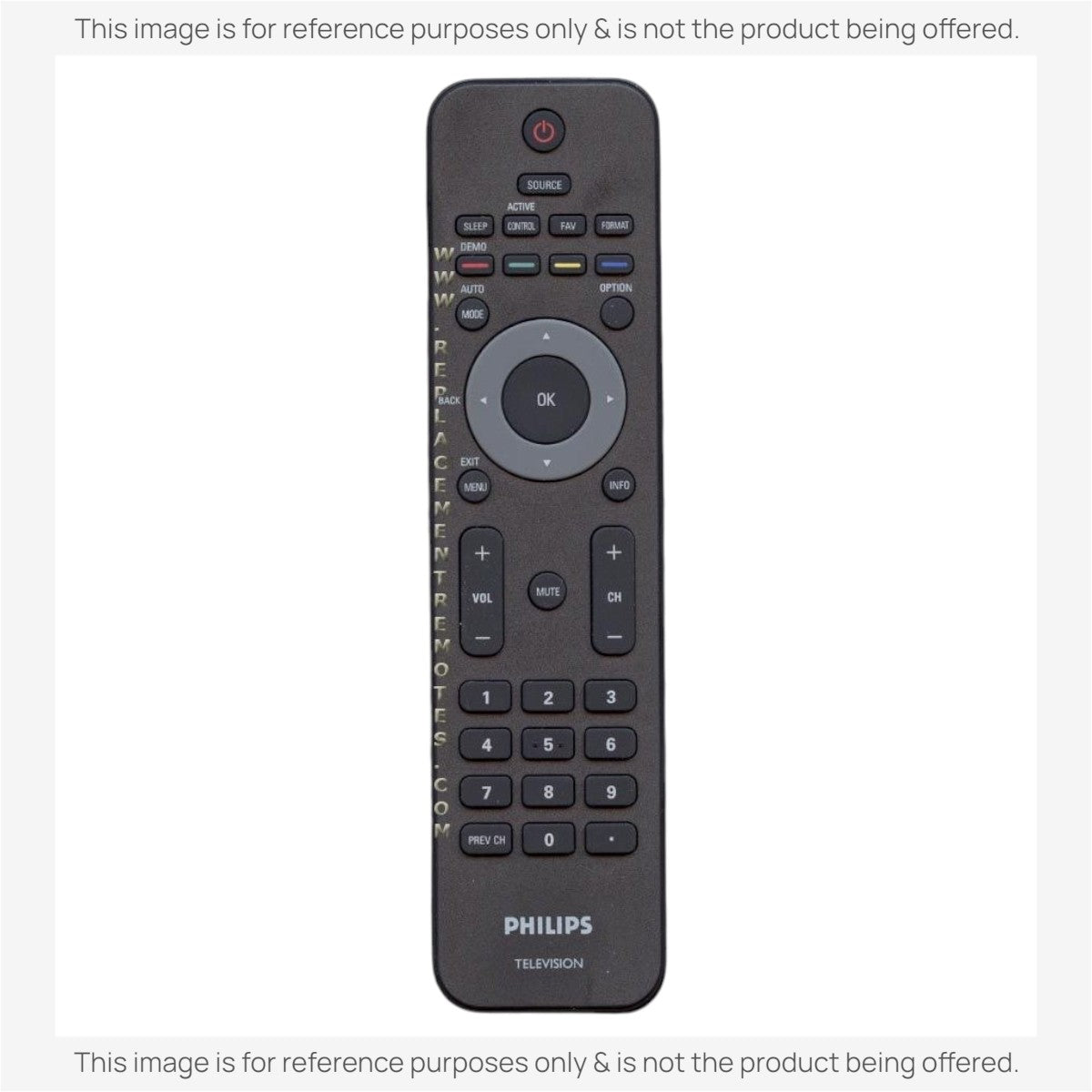 Anderic Substitute for Philips YKF230001 TV Remote Control [RR1DTV]