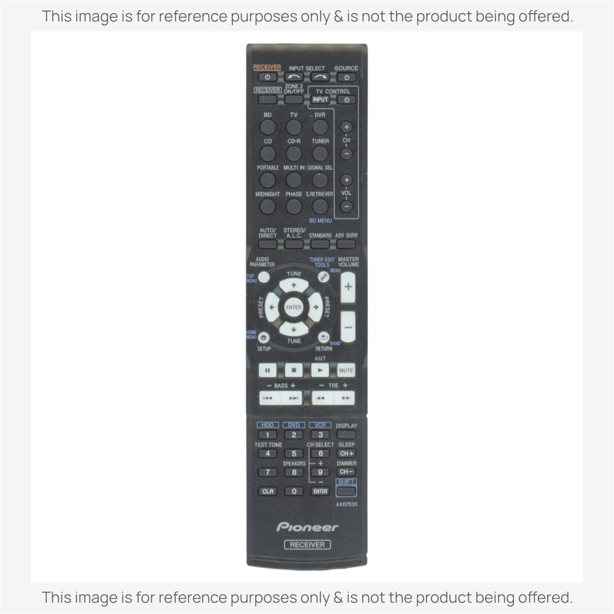 Anderic Substitute for Pioneer AXD7535 A/V Receiver Remote Control 8300753500010IL [AXD7534]