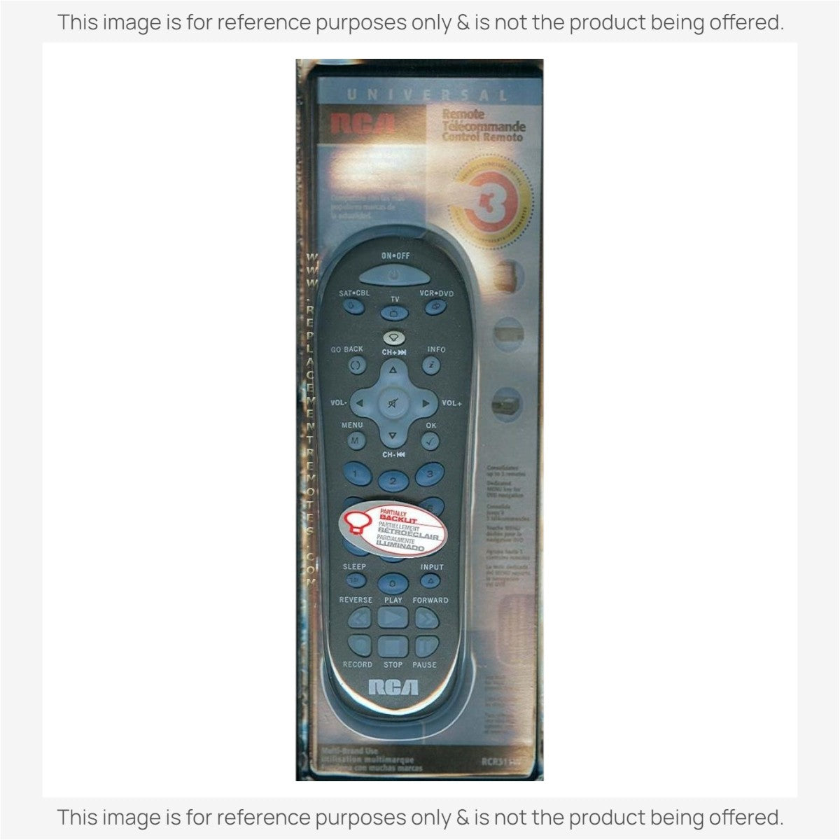 Anderic Substitute for RCA RCR311W 3-Device Universal Remote Control [RRU401]