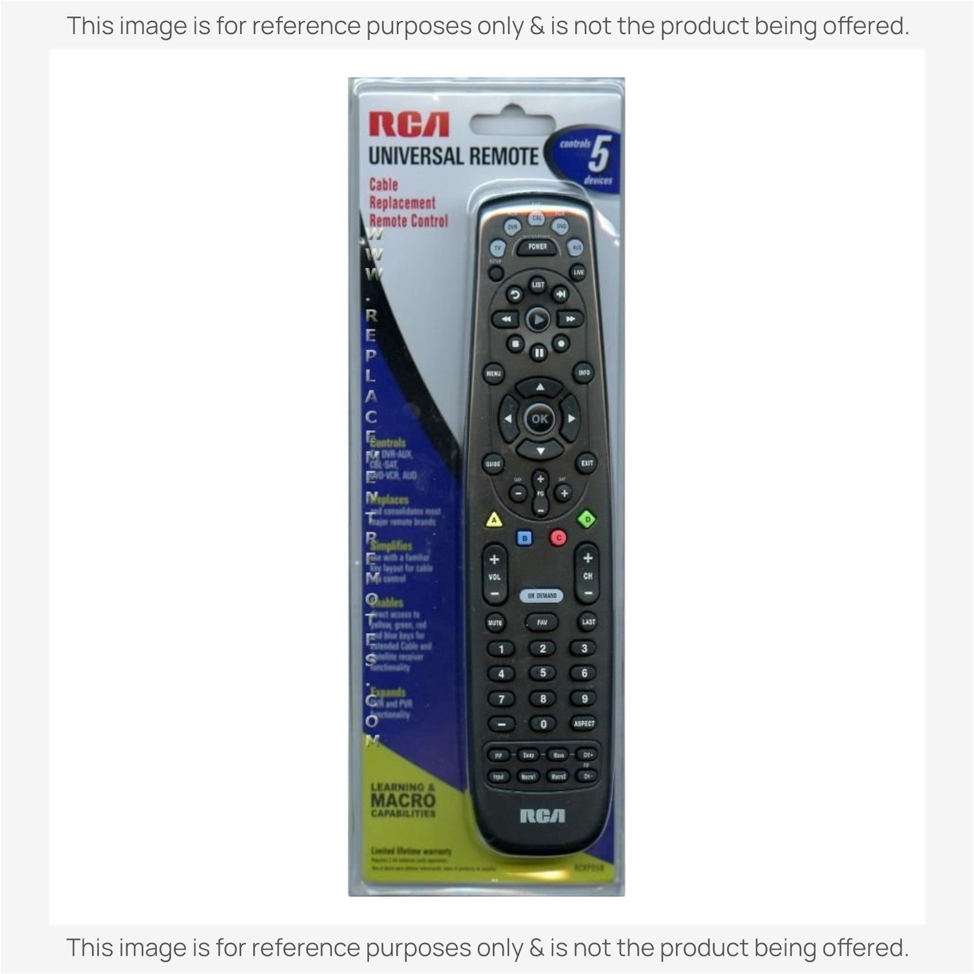 Anderic Substitute for RCA RCRP05B 5-Device Universal Remote Control [RRU401]