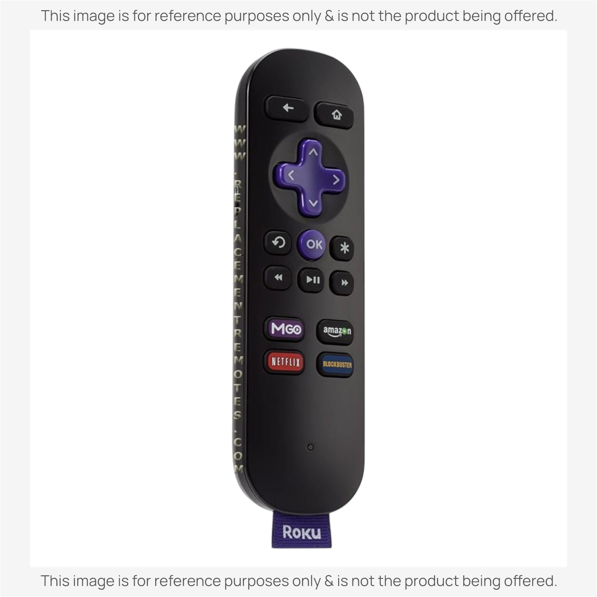 Anderic Substitute for Roku 2 RF Headphone jack Streaming Remote Control [RCGZ1, NO HEADPHONE JACK]