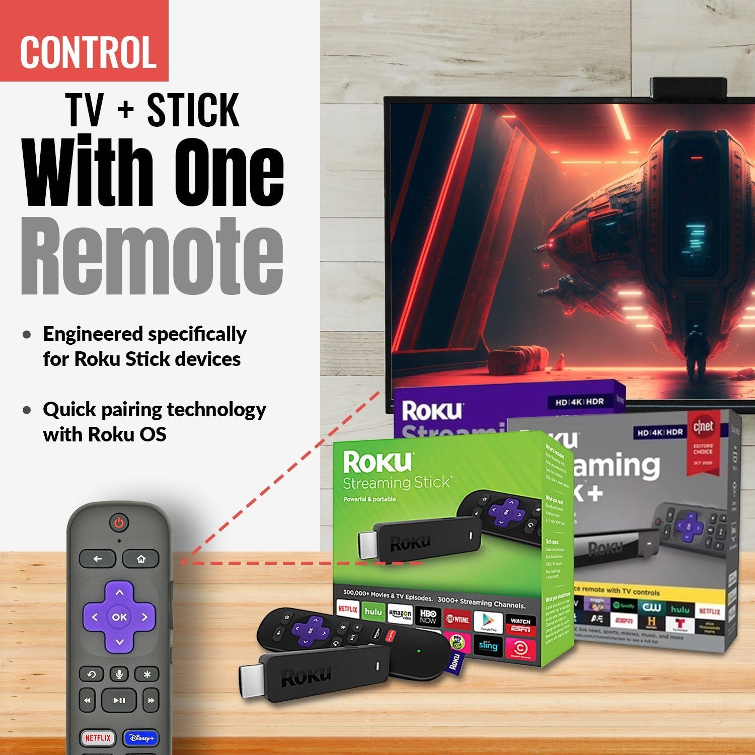 Anderic Substitute For TCL RCEL5 Voice Roku TV Remote Control - 06-WFZNYY-HRC580 [RCGZ1]