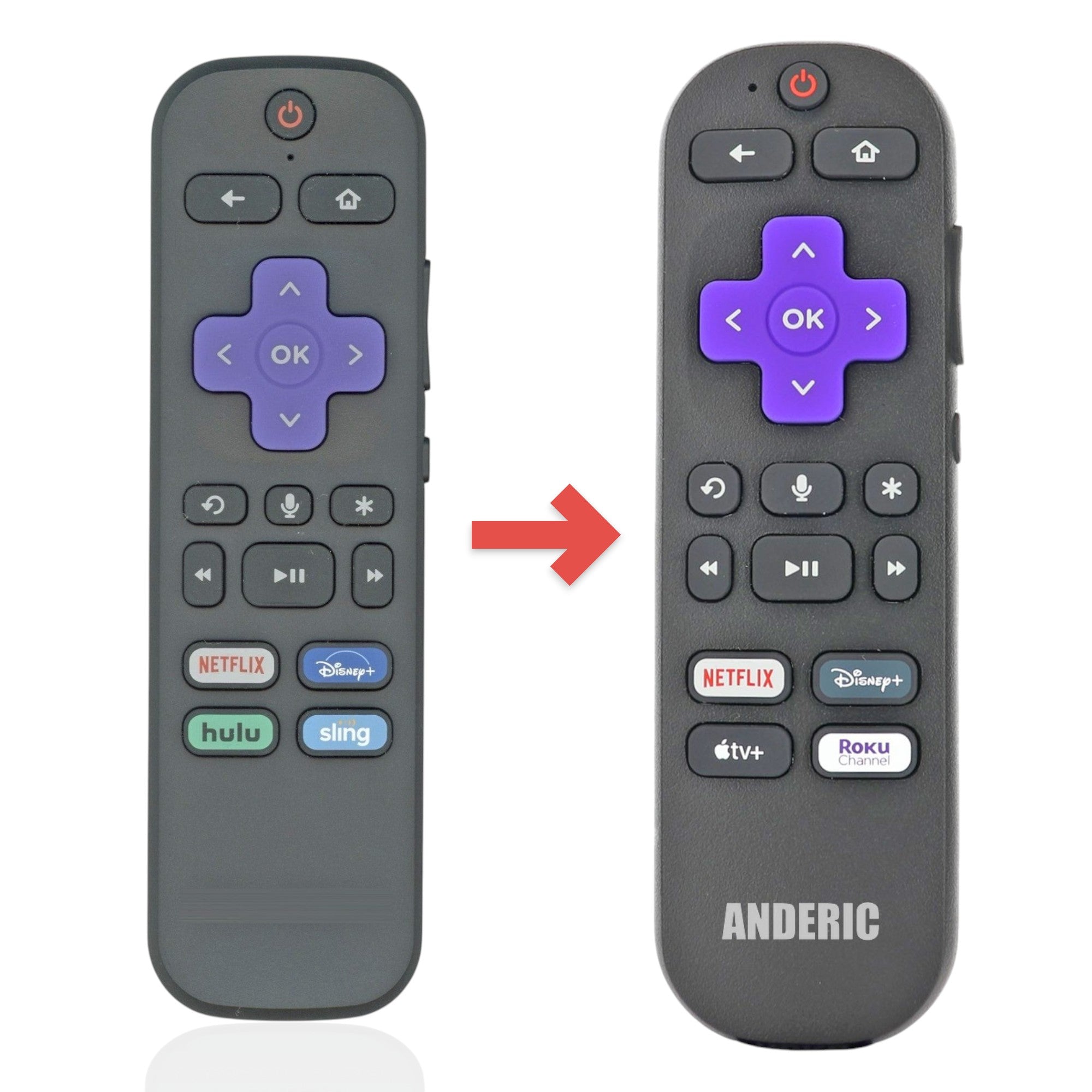 Anderic Substitute for Roku RC-AL8 Streaming Remote Control with Voice [RCGZ1]