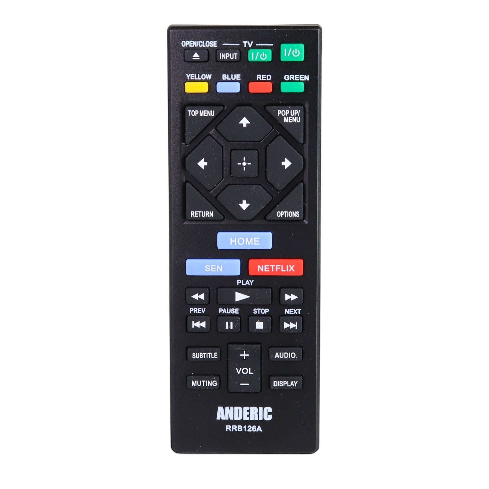 Anderic Substitute for Sony RMT-B113A Blu-ray Disc Remote Control 9-885-178-97 [RRB126A]