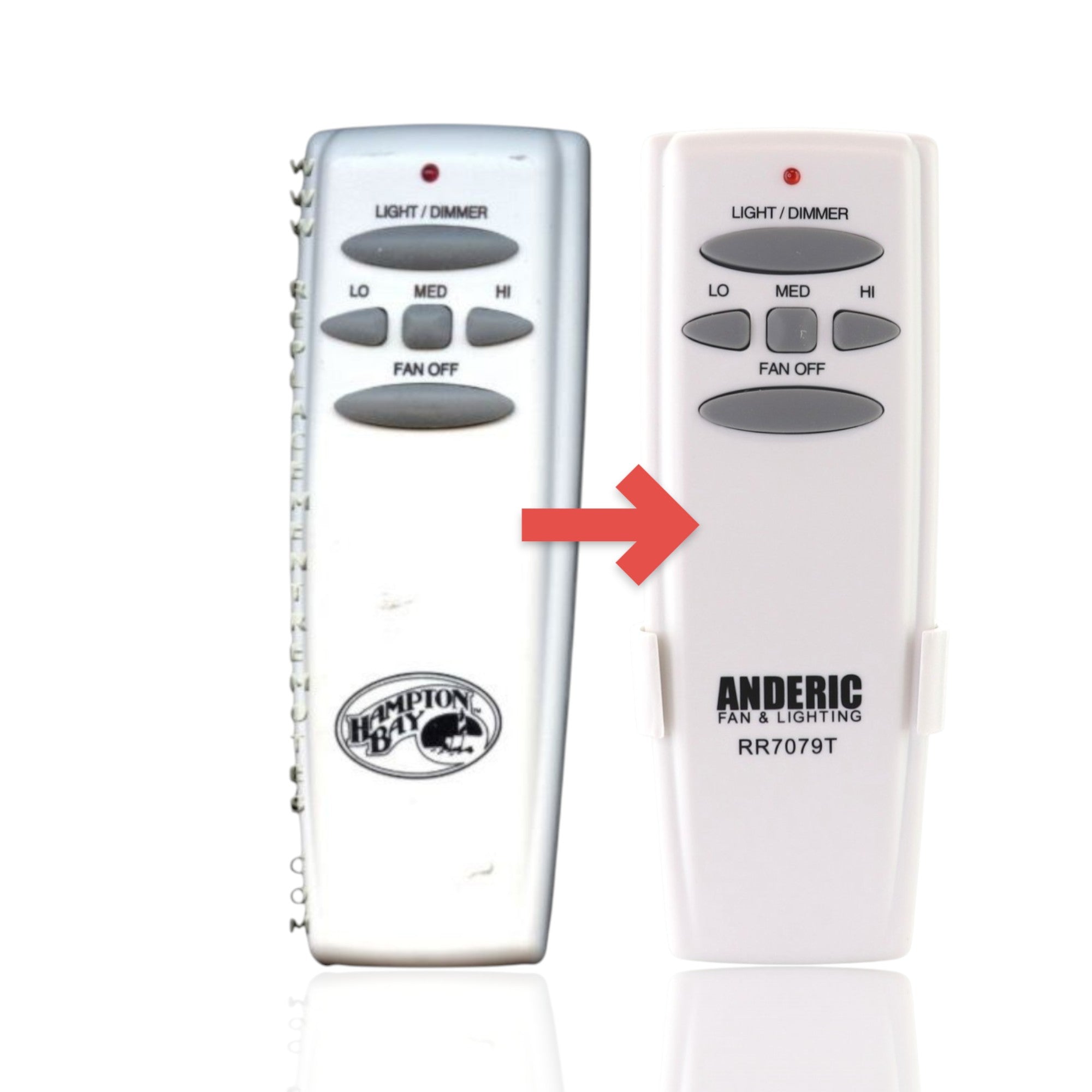 Anderic Substitute for Hampton Bay UC7078T FAN-HD CHQ7078T Ceiling Fan Remote Control - UC7078T [RR7079T]