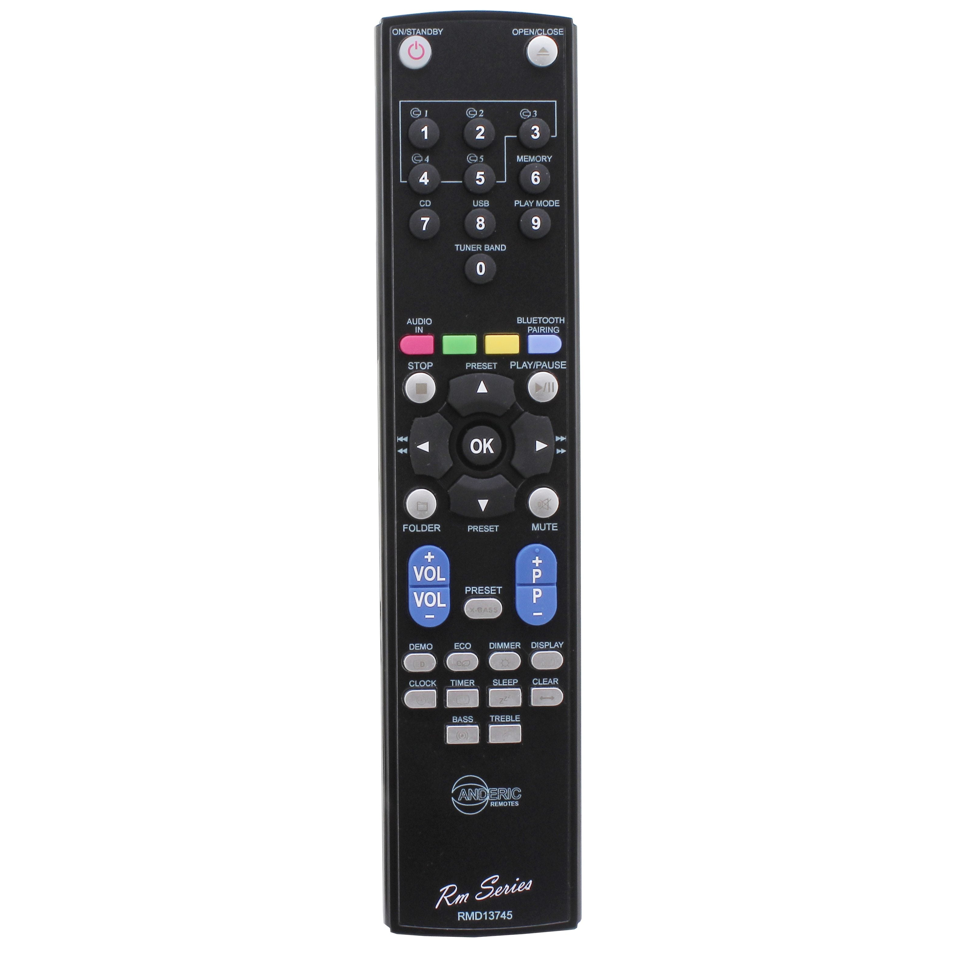 Anderic Substitute for Sharp RRMCGA409AWSA Micro Component System Audio Remote Control [RMD13745]