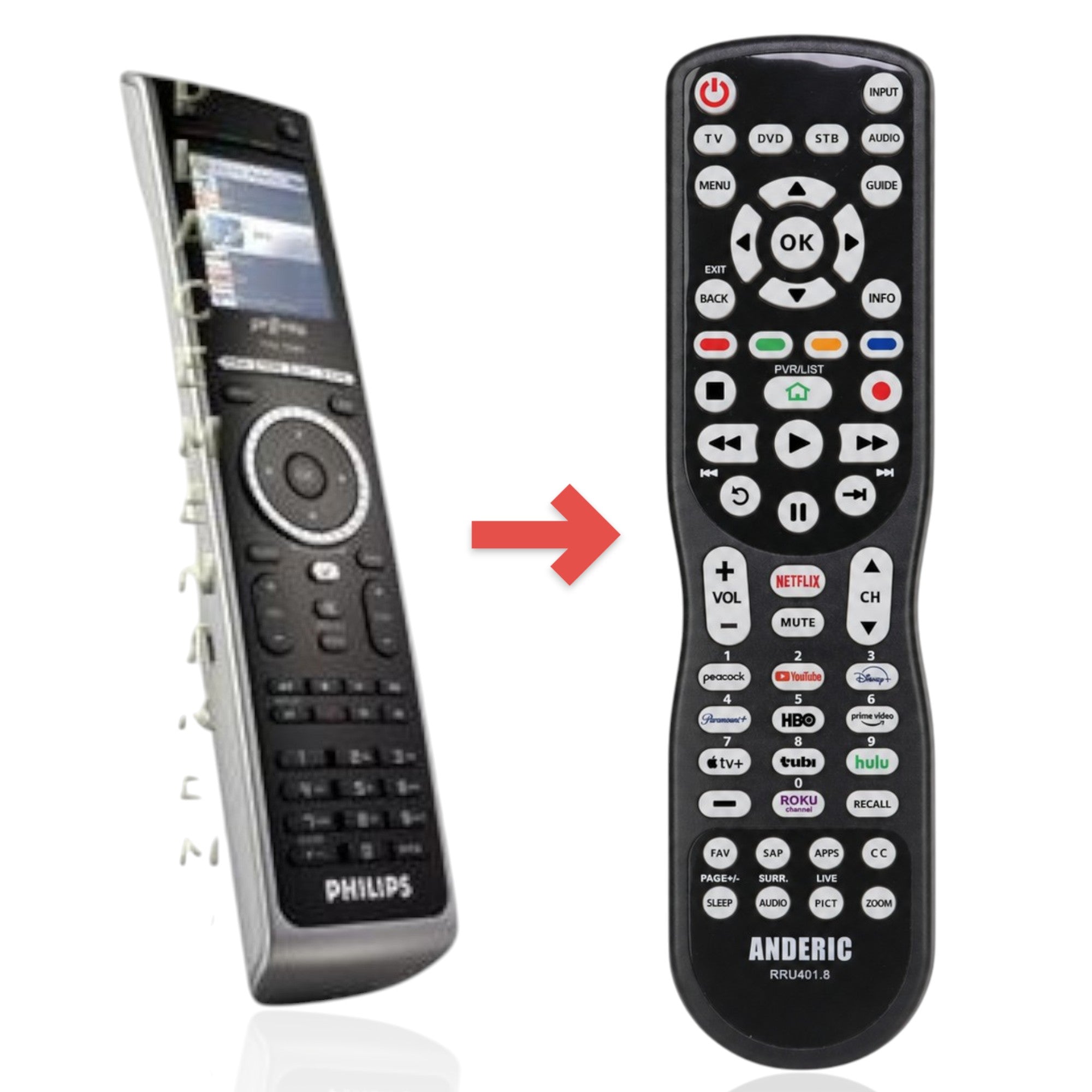 Anderic Substitute for Philips TSU9200 Advanced Universal Remote Control [RRU401]