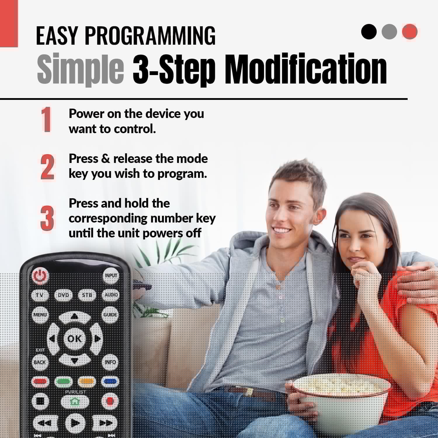 Anderic Substitute for RCA RCU300WG 3-Device Universal Remote Control [RRU401]