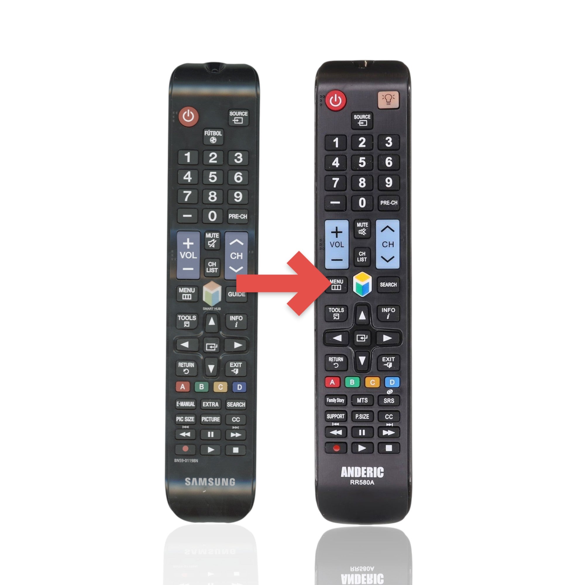 Anderic Substitute For Samsung BN59-01198N TV Remote Control | 2014 - BN5901198N [RR580A]